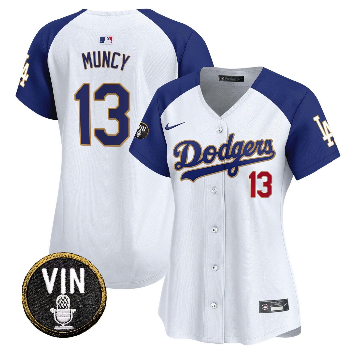 Camisa MLB Women’s Vin Scully Patch Dourada Trim Vapor Premier Limited Jersey