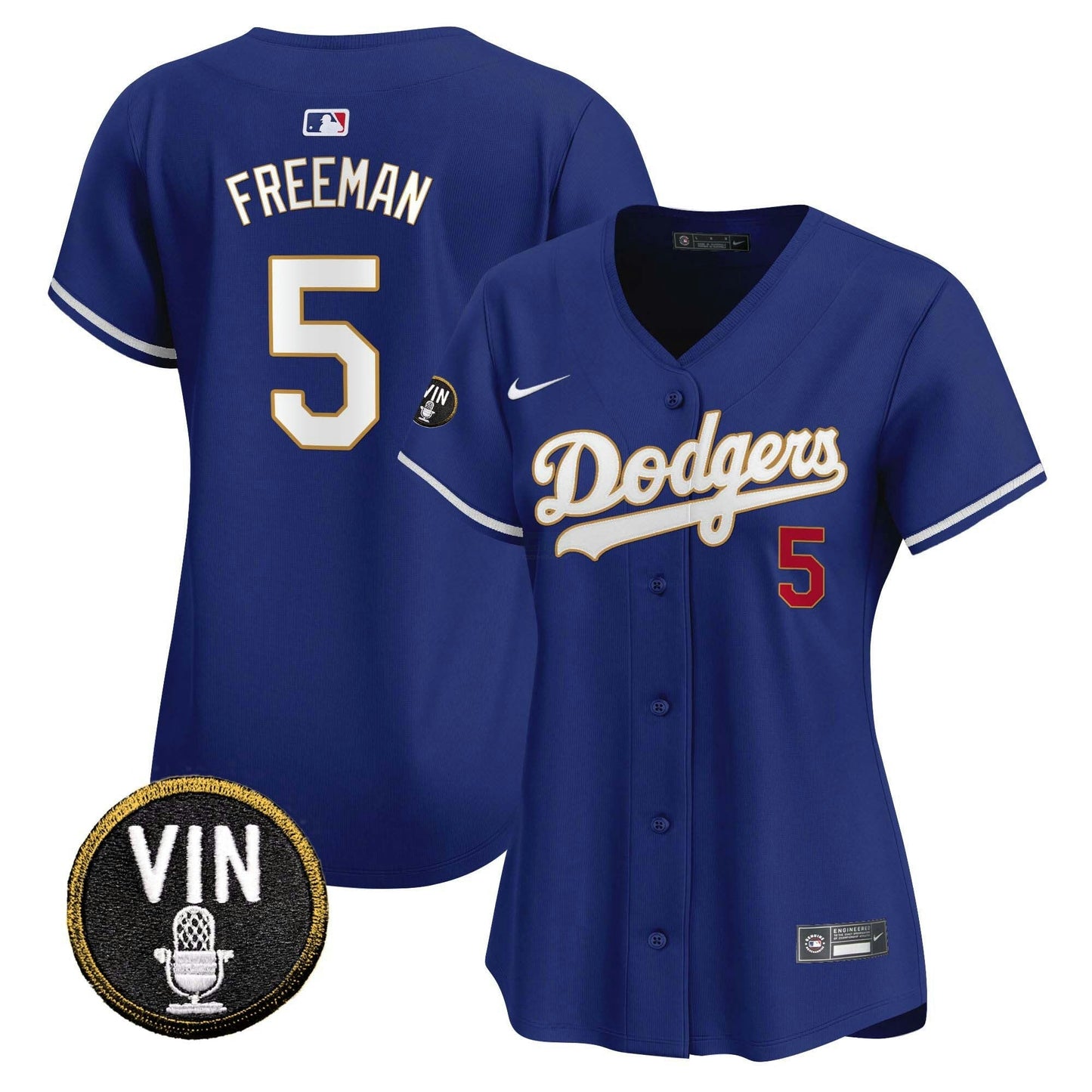 Camisa MLB Women’s Vin Scully Patch Dourada Trim Vapor Premier Limited Jersey