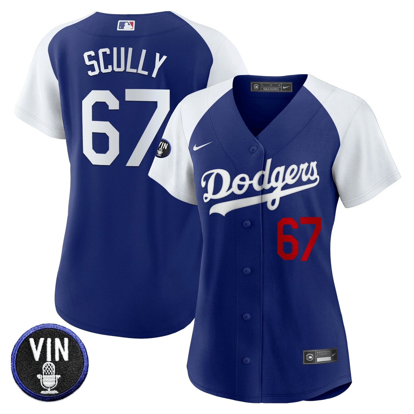Camisa MLB Women’s Vin Scully Patch Jersey