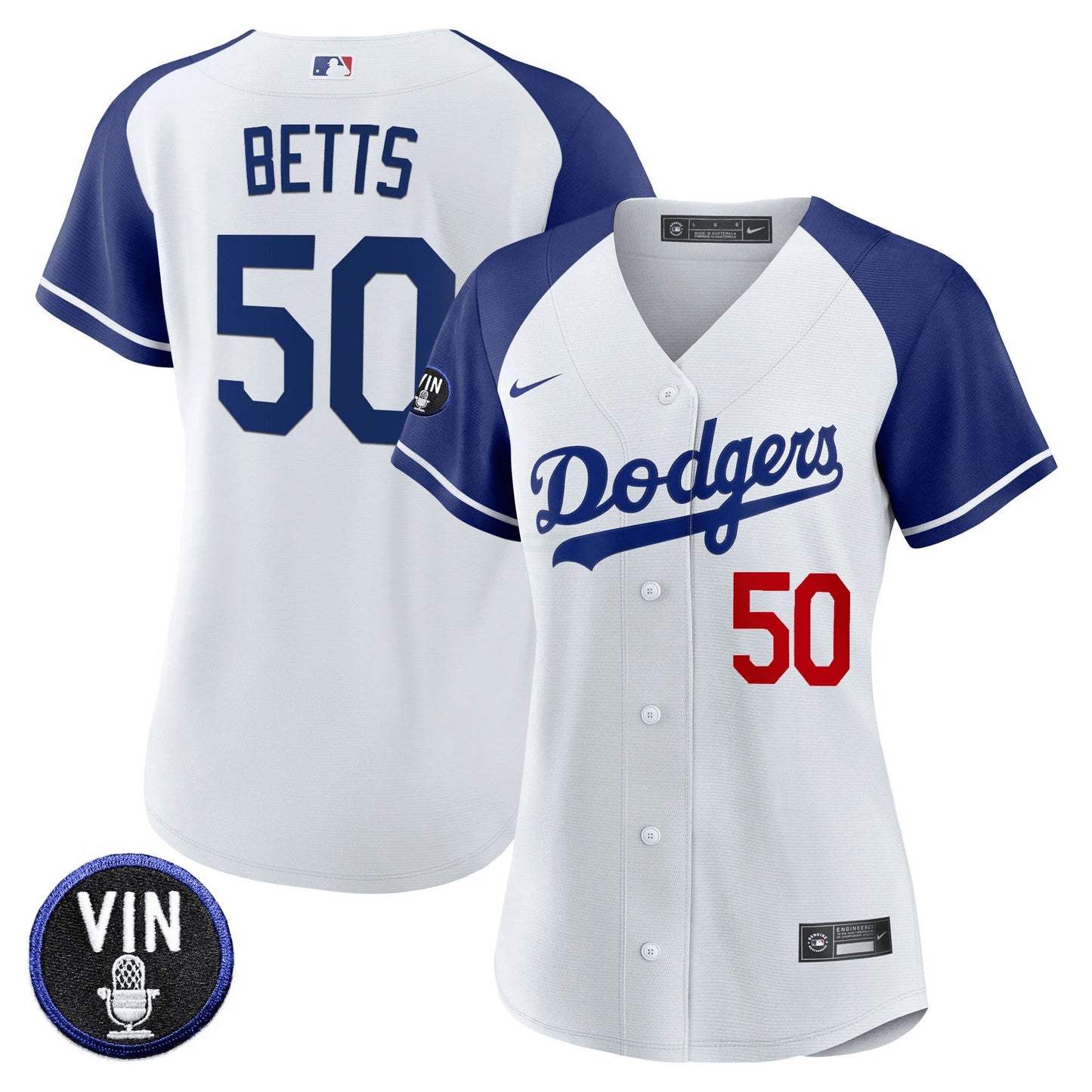 Camisa MLB Women’s Vin Scully Patch Jersey