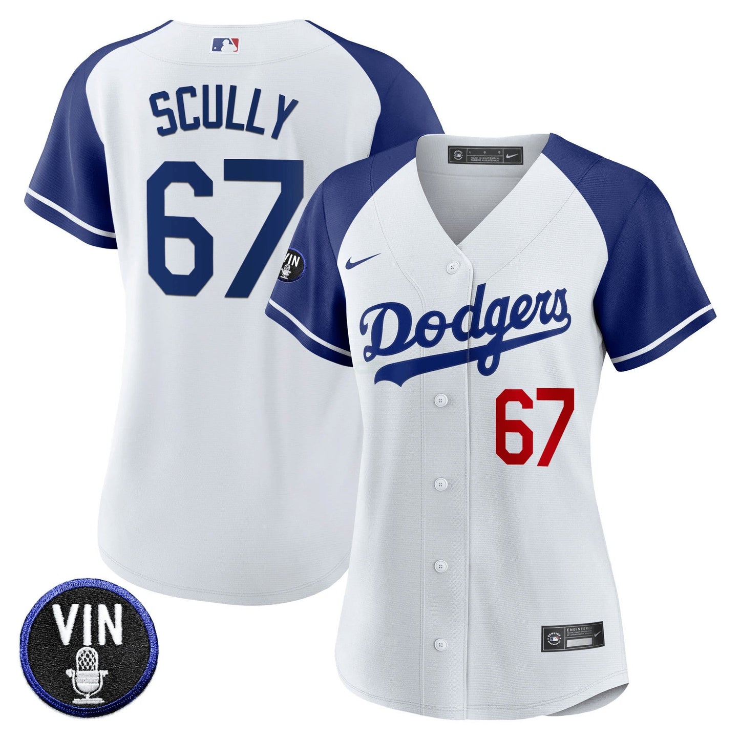 Camisa MLB Women’s Vin Scully Patch Jersey