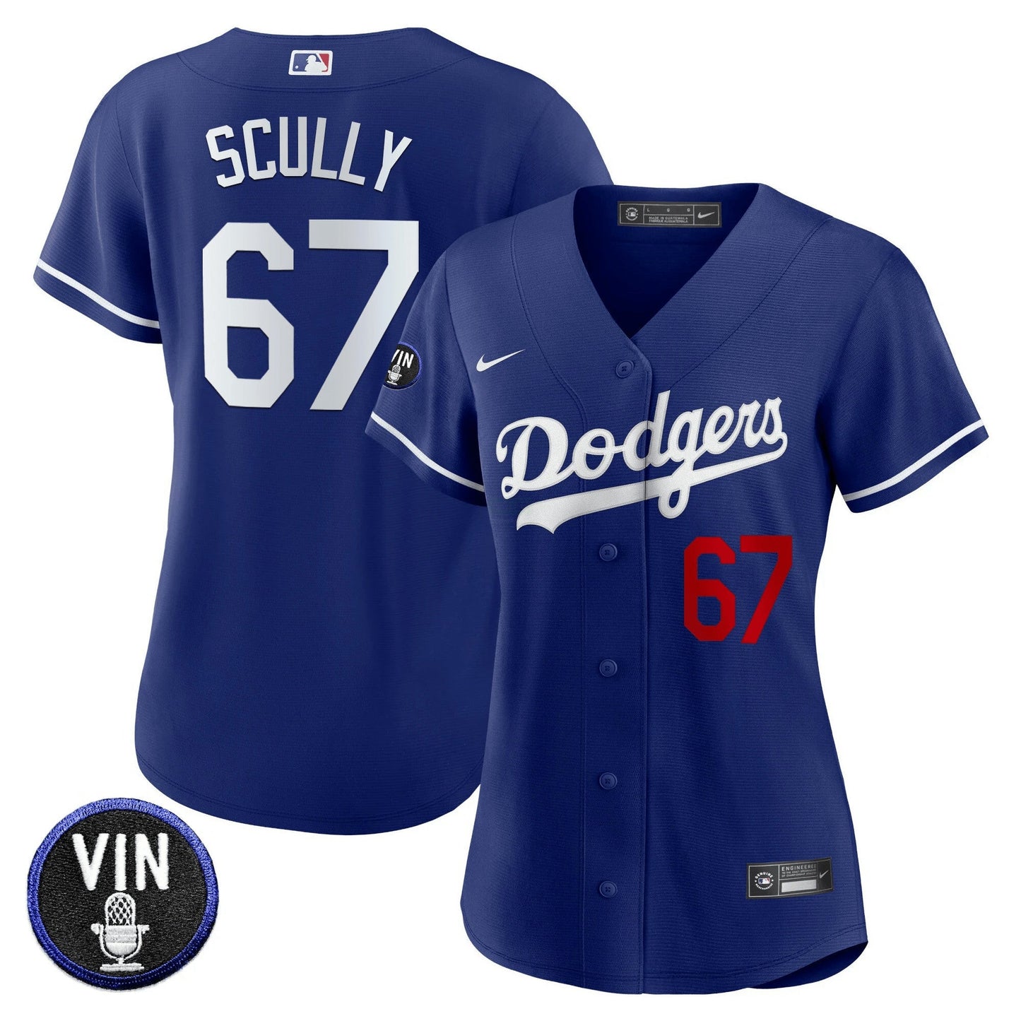 Camisa MLB Women’s Vin Scully Patch Jersey