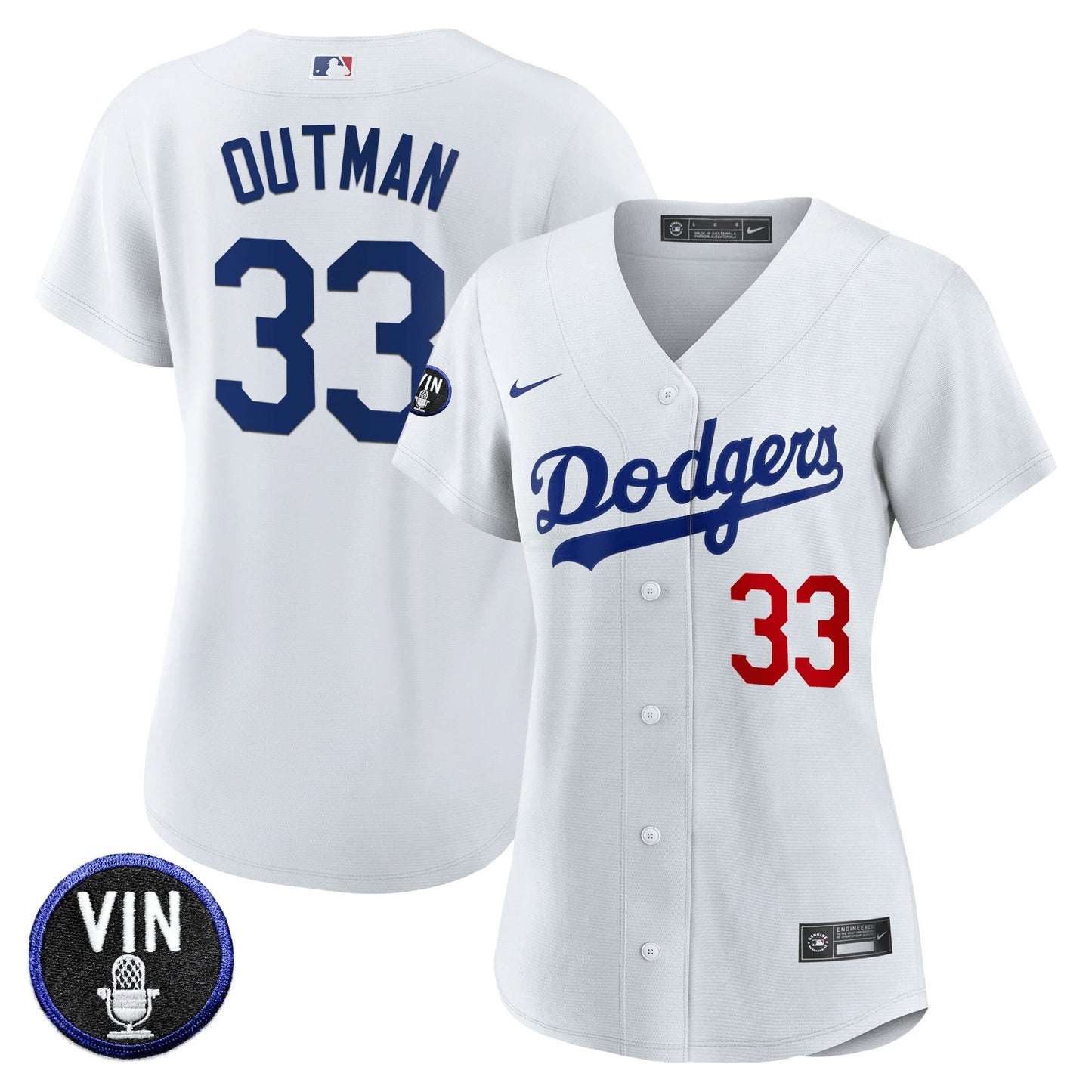 Camisa MLB Women’s Vin Scully Patch Jersey