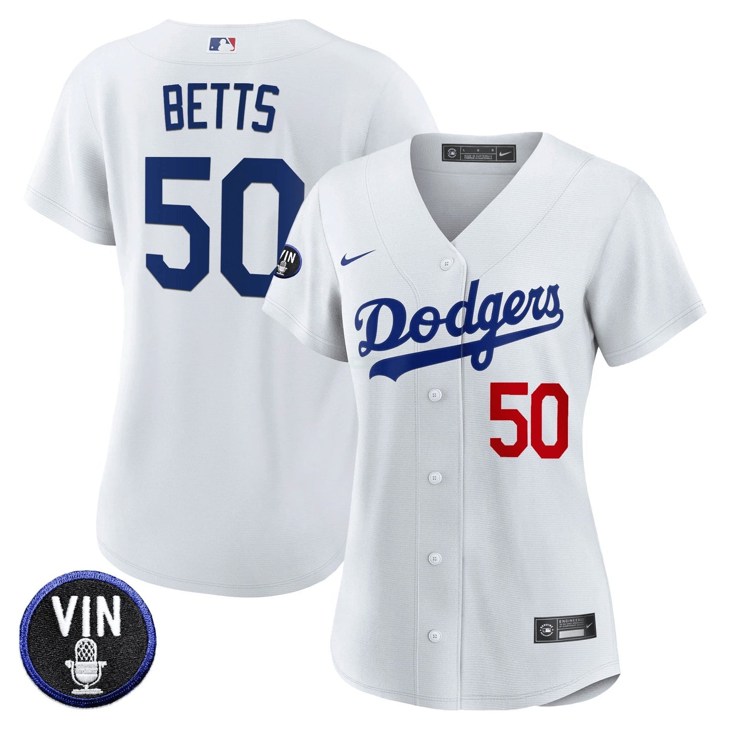 Camisa MLB Women’s Vin Scully Patch Jersey
