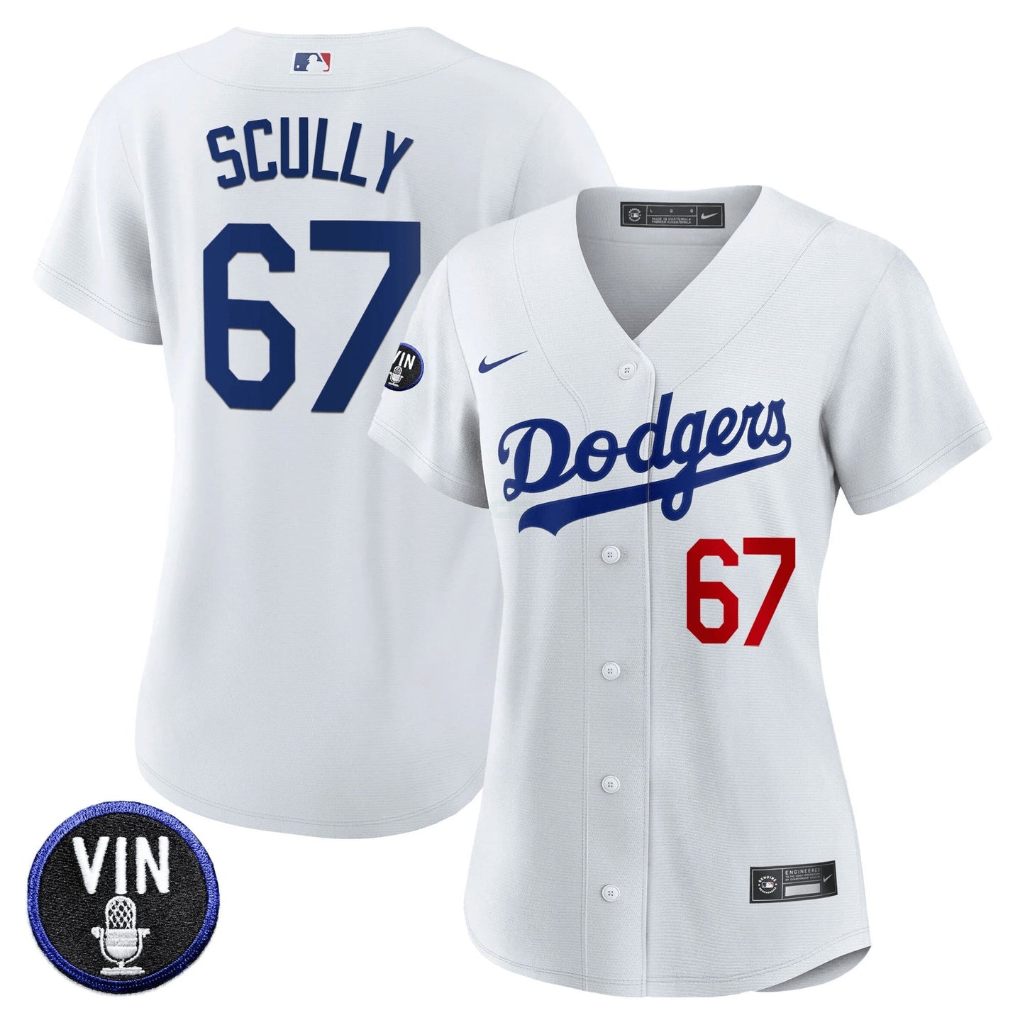 Camisa MLB Women’s Vin Scully Patch Jersey