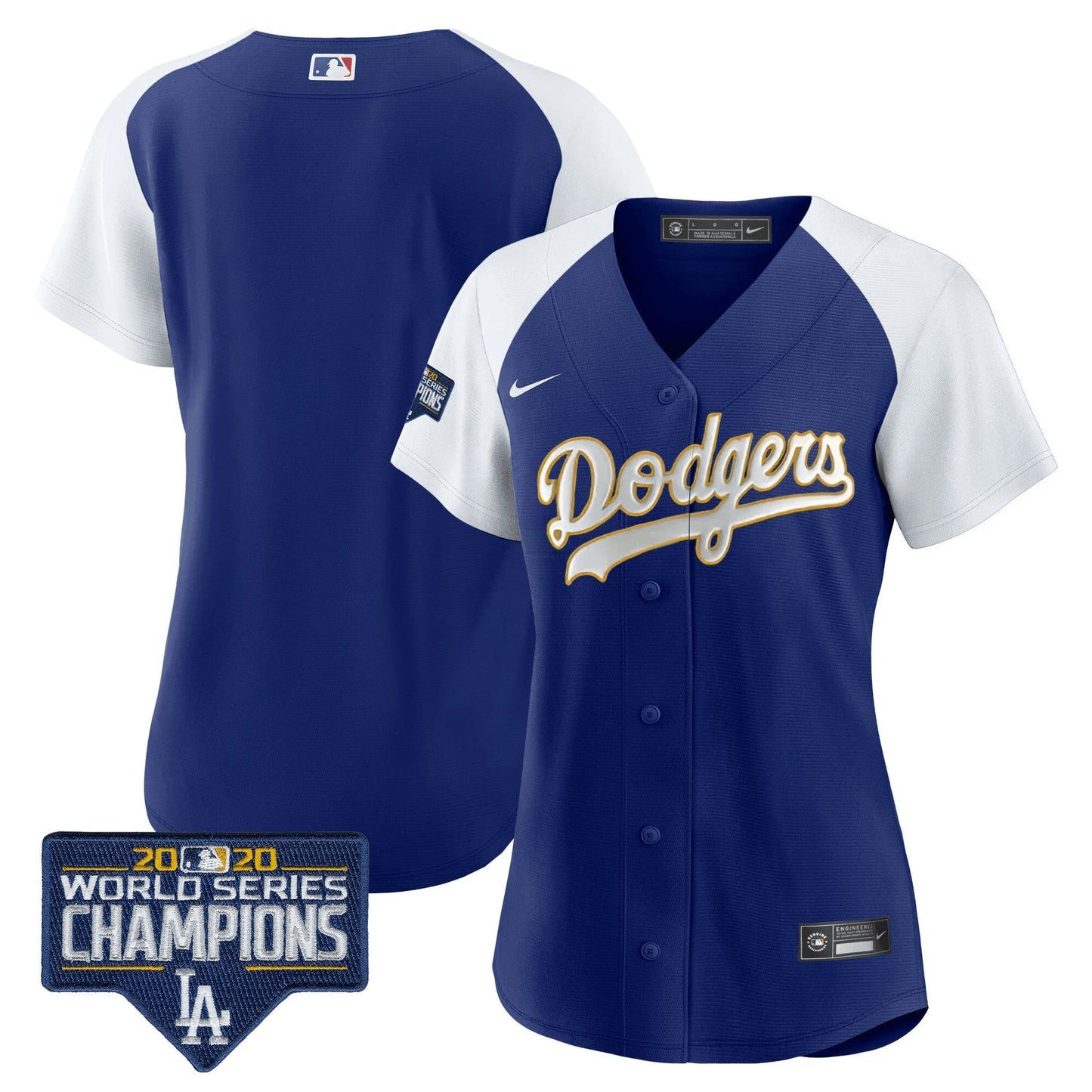 Camisa MLB Women’s World Series Champions Patch Dourada Trim Jersey