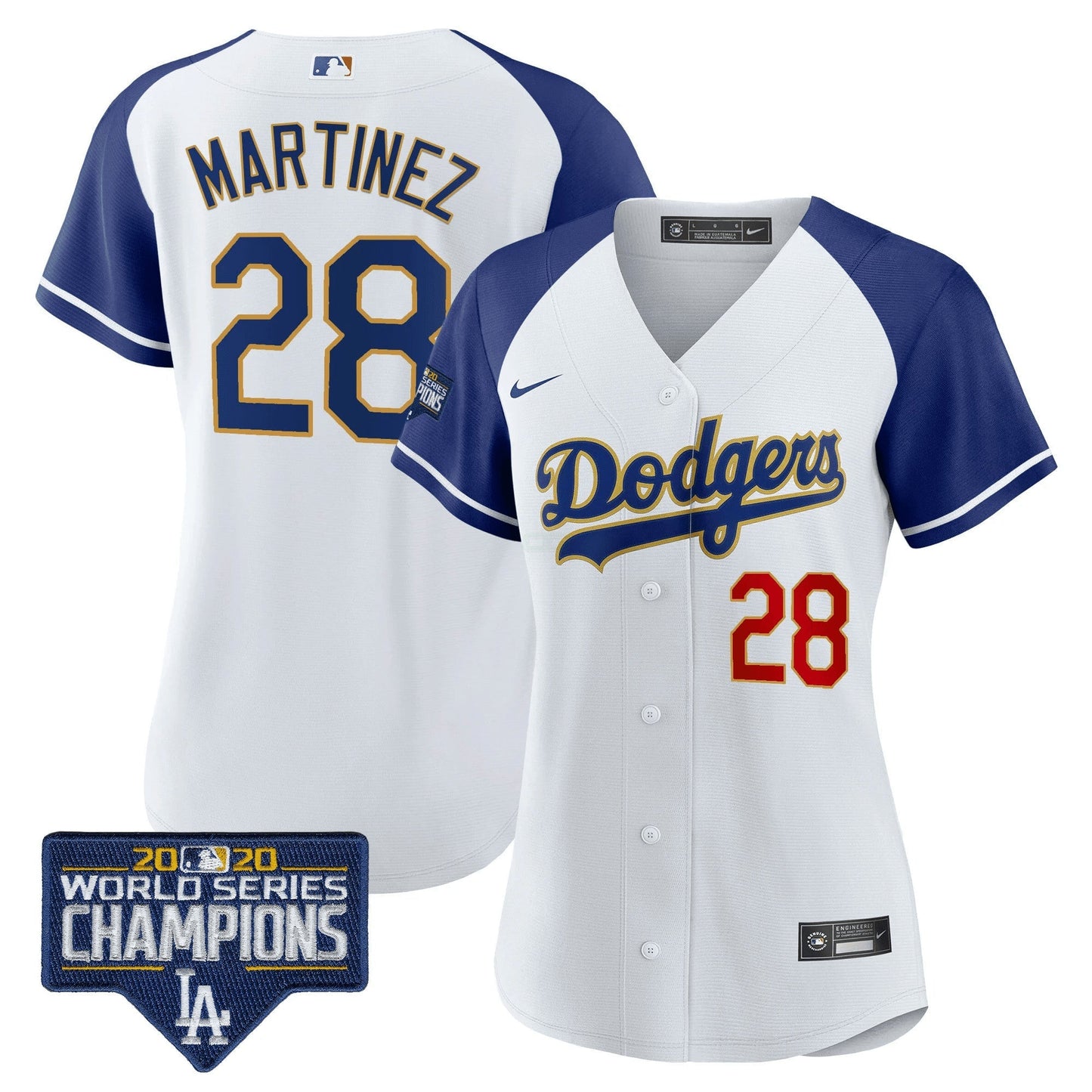 Camisa MLB Women’s World Series Champions Patch Dourada Trim Jersey