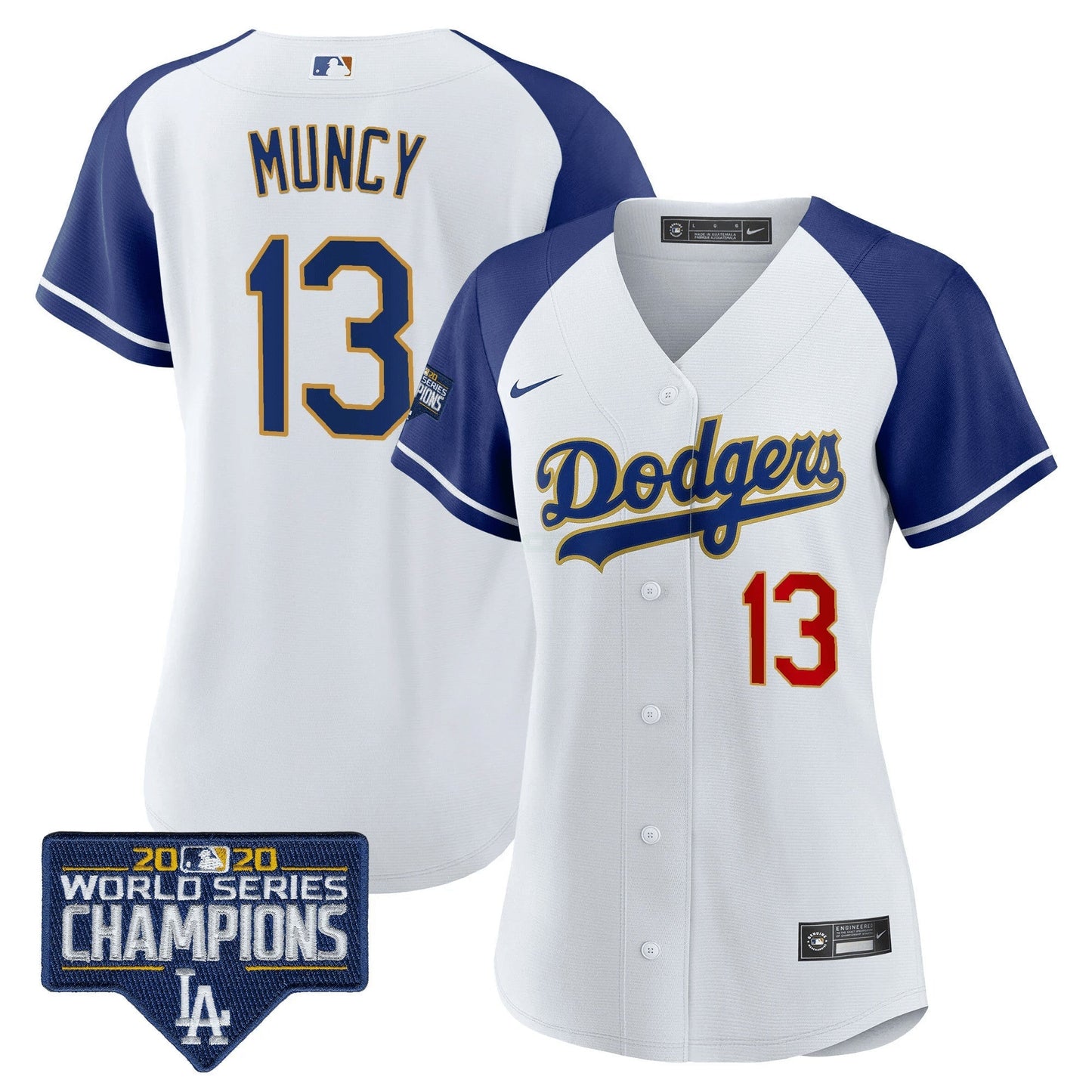 Camisa MLB Women’s World Series Champions Patch Dourada Trim Jersey