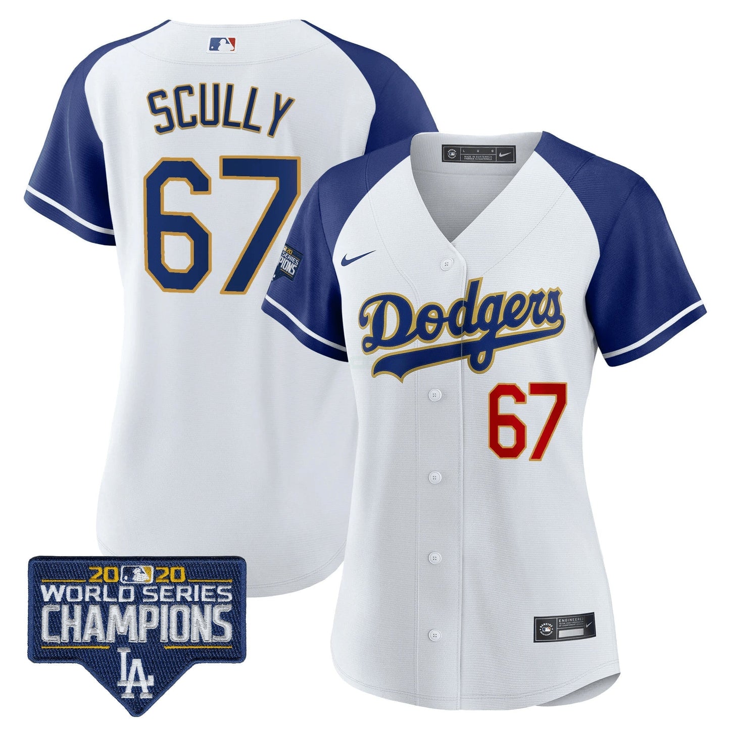 Camisa MLB Women’s World Series Champions Patch Dourada Trim Jersey