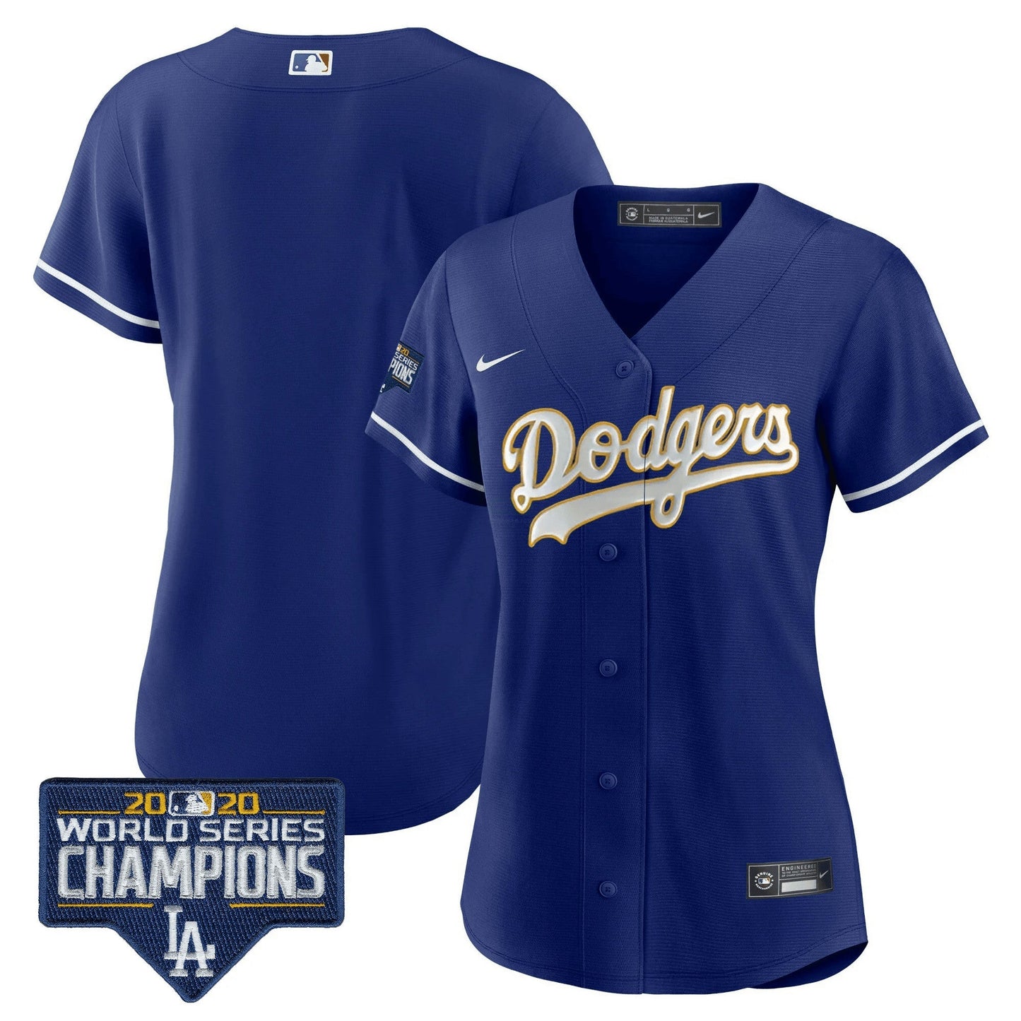 Camisa MLB Women’s World Series Champions Patch Dourada Trim Jersey
