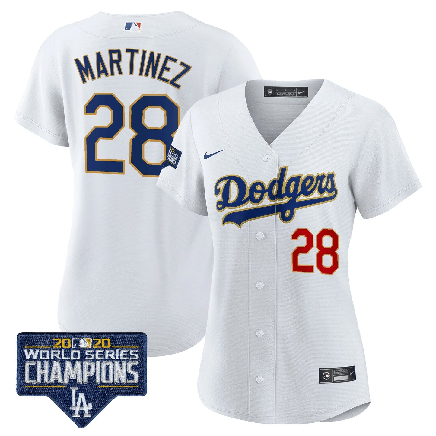 Camisa MLB Women’s World Series Champions Patch Dourada Trim Jersey