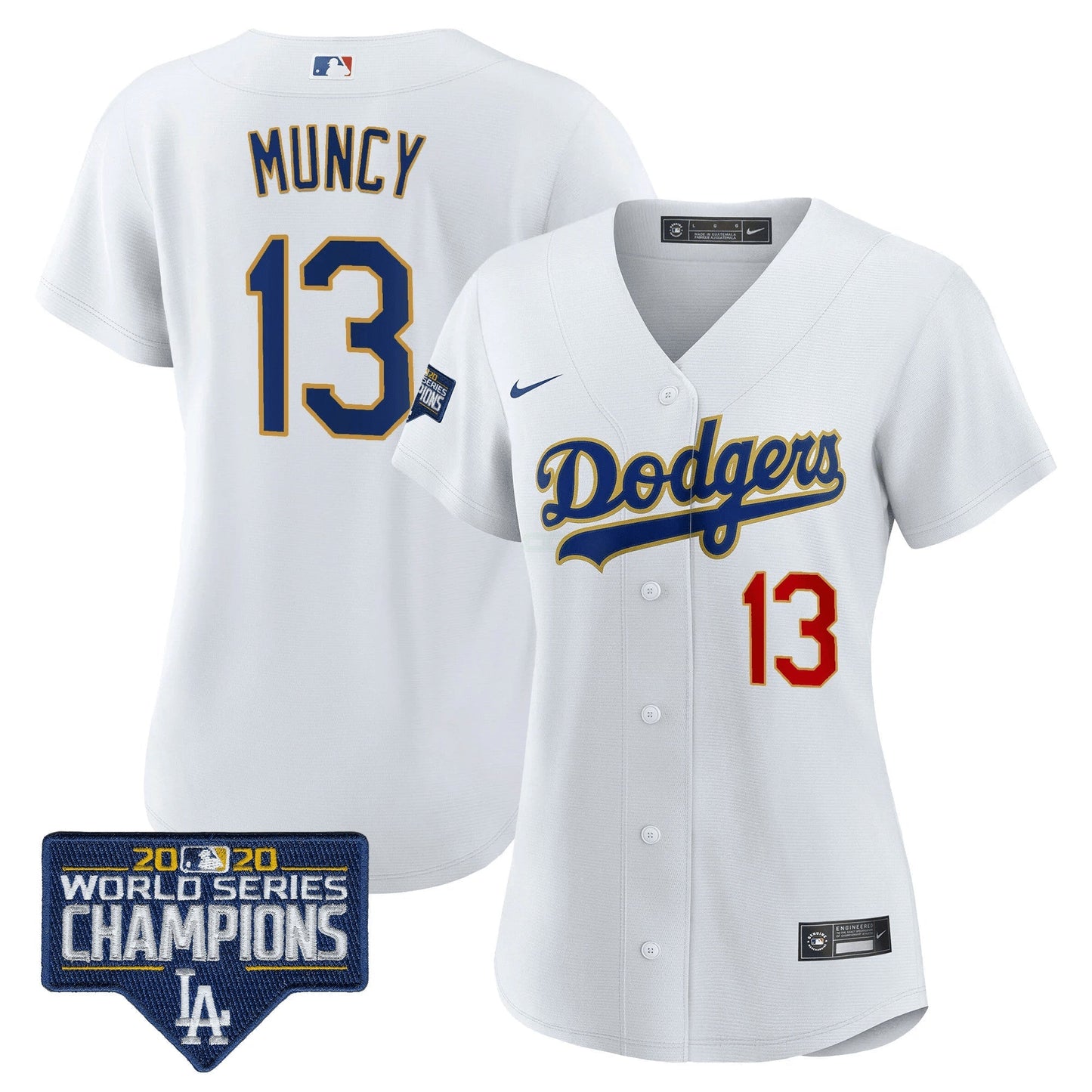 Camisa MLB Women’s World Series Champions Patch Dourada Trim Jersey