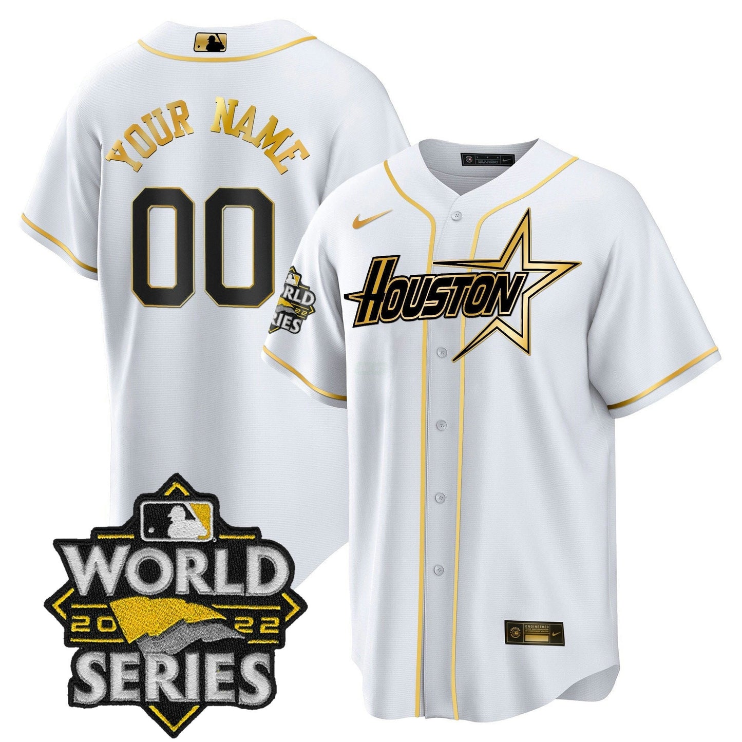 Camisa MLB World Series Preta Dourada Special Jersey