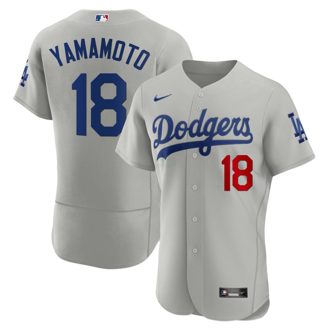 Camisa MLB Yoshinobu Yamamoto Los Angeles Gray Jersey - Cinza
