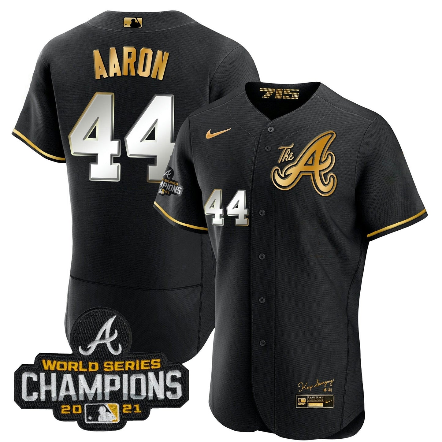 Camisa MLB Youth’s Atlanta Champions City Connect Dourada Flex Base Jersey
