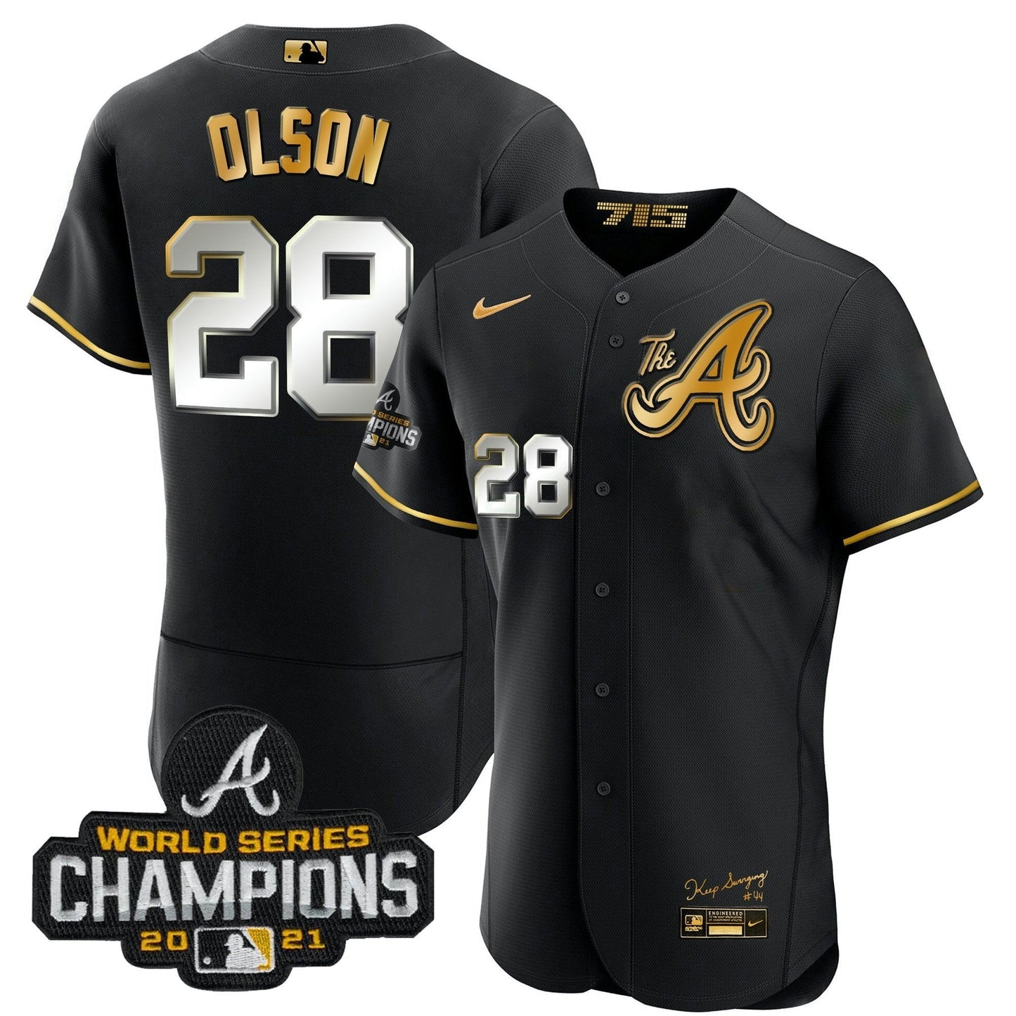 Camisa MLB Youth’s Atlanta Champions City Connect Dourada Flex Base Jersey