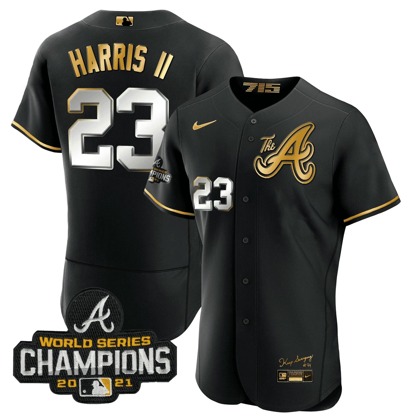 Camisa MLB Youth’s Atlanta Champions City Connect Dourada Flex Base Jersey