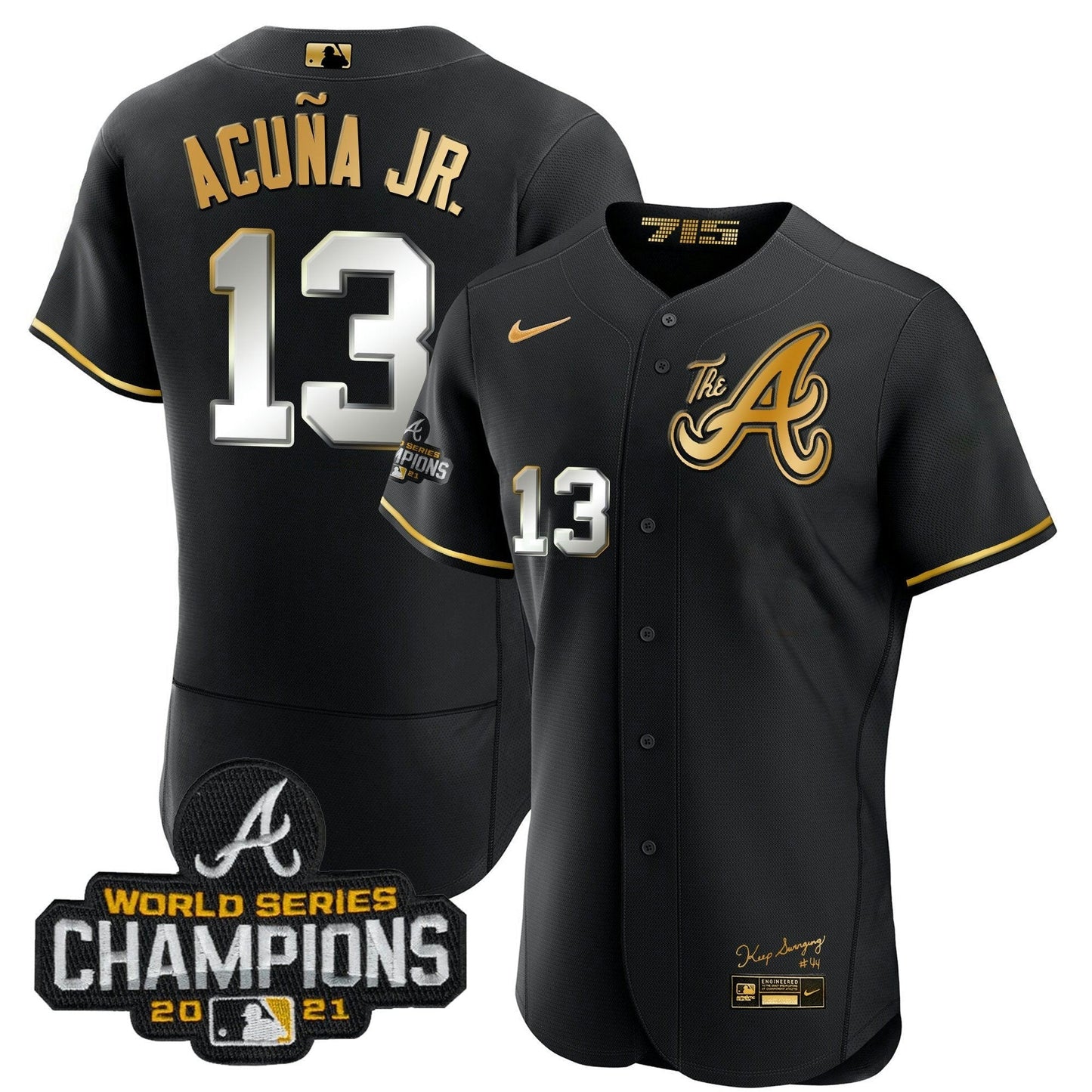 Camisa MLB Youth’s Atlanta Champions City Connect Dourada Flex Base Jersey