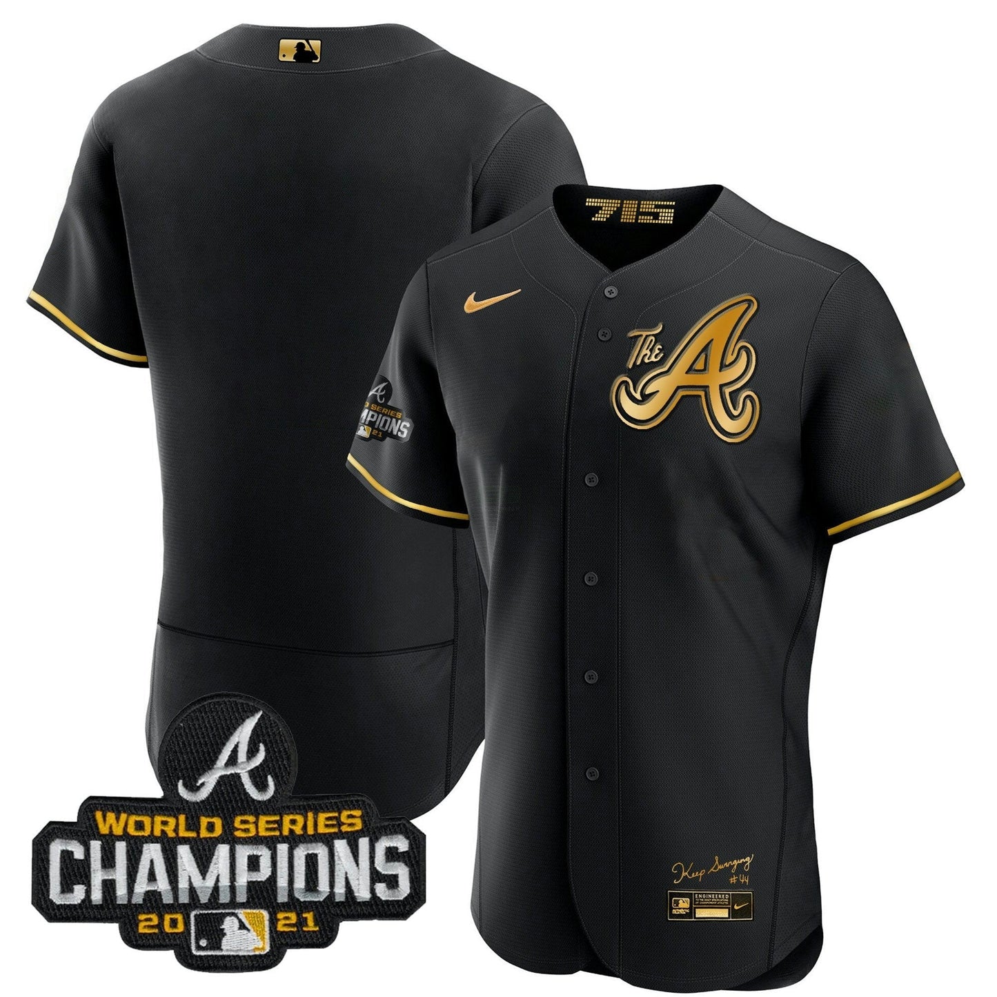 Camisa MLB Youth’s Atlanta Champions City Connect Dourada Flex Base Jersey