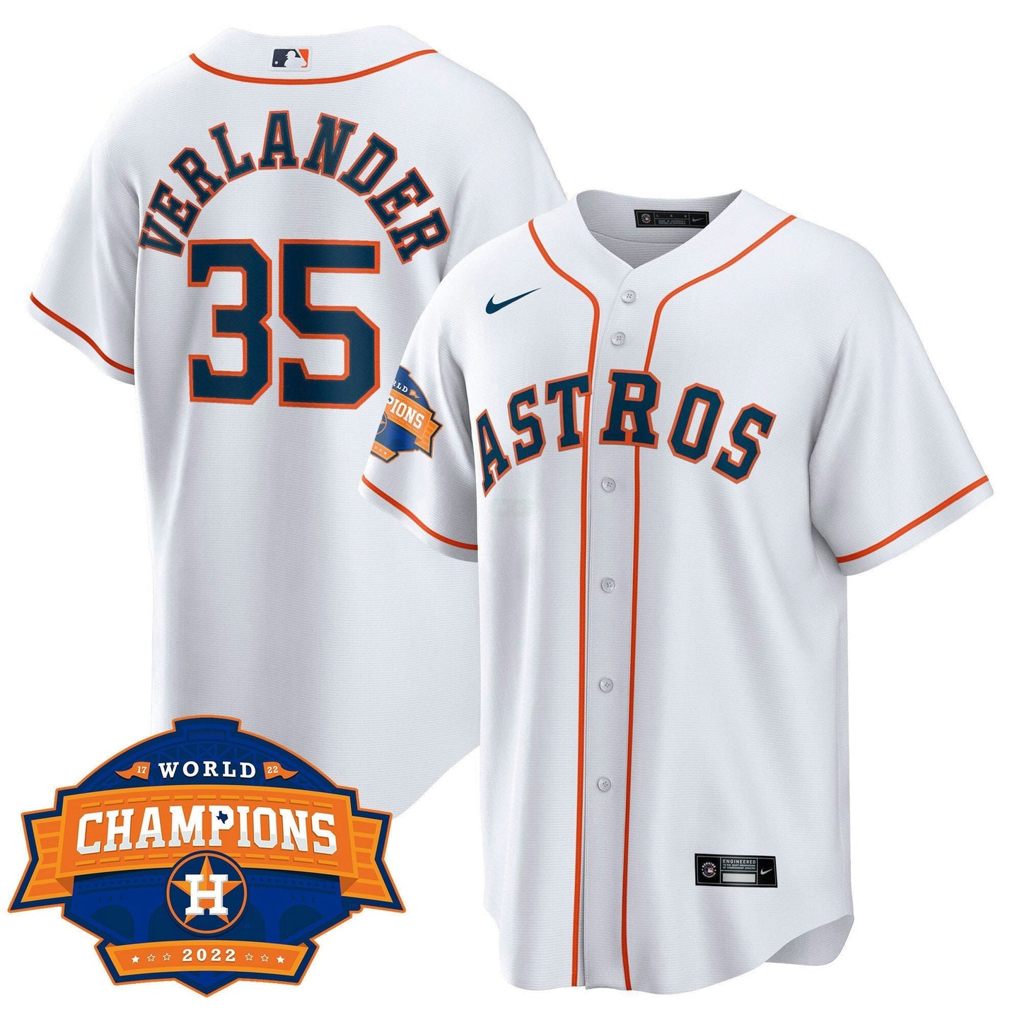 Camisa MLB Youth’s Houston 2022 World Series Champions Patch Limited Jersey
