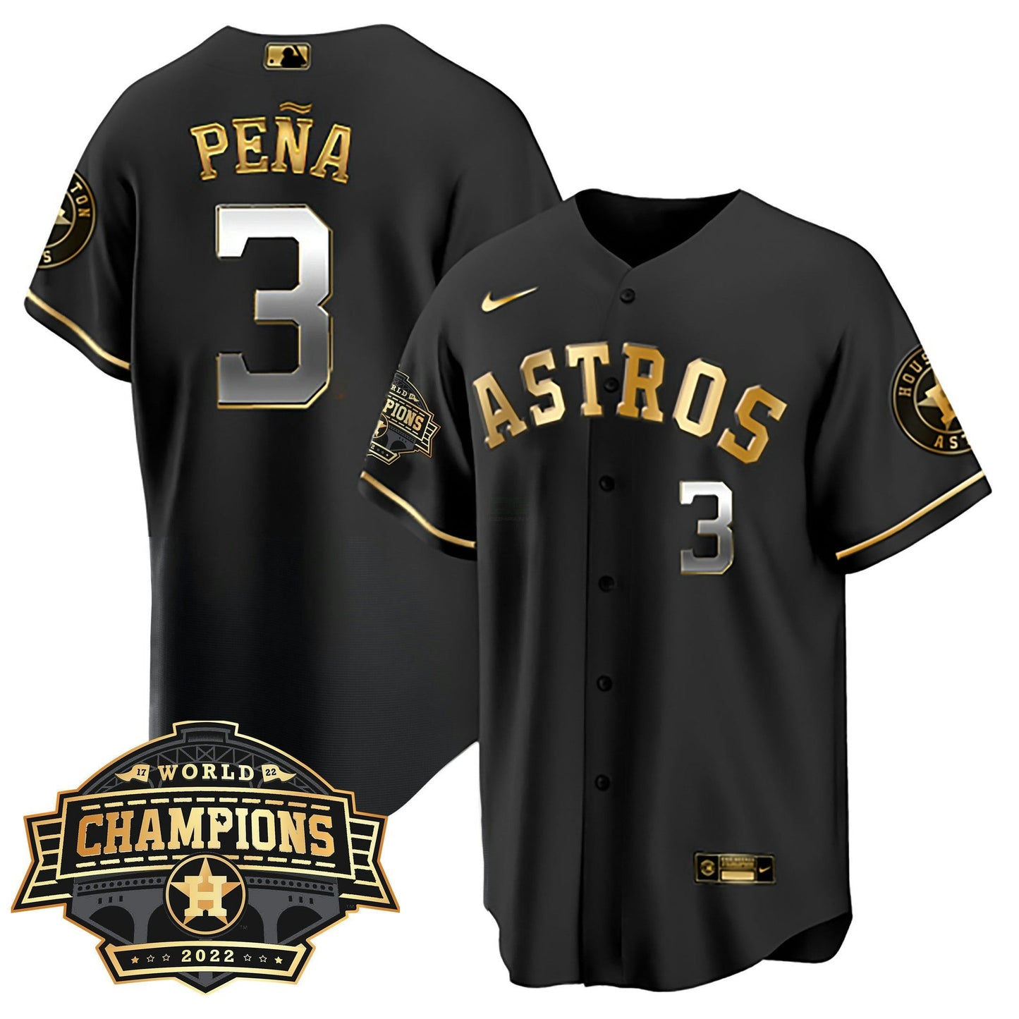 Camisa MLB Youth’s Houston 2022 World Series Champions Patch Limited Jersey