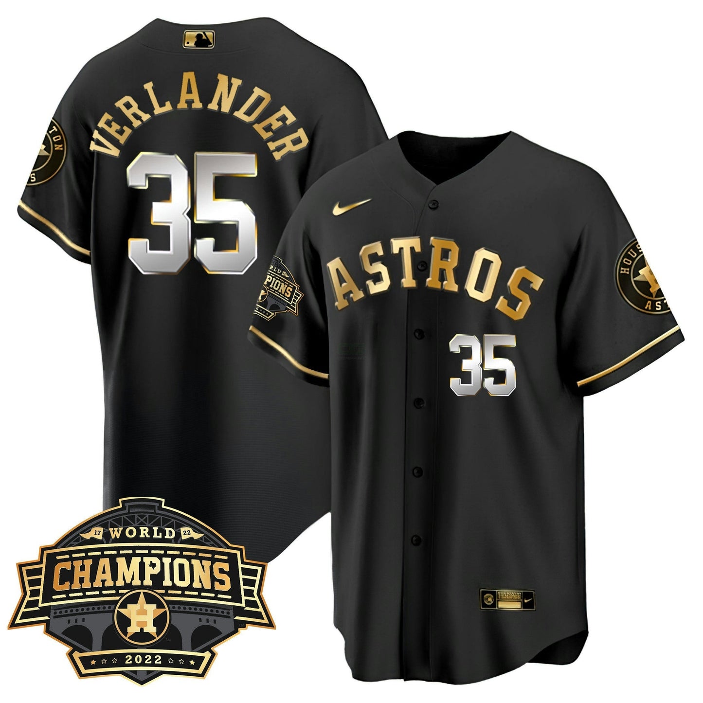 Camisa MLB Youth’s Houston 2022 World Series Champions Patch Limited Jersey