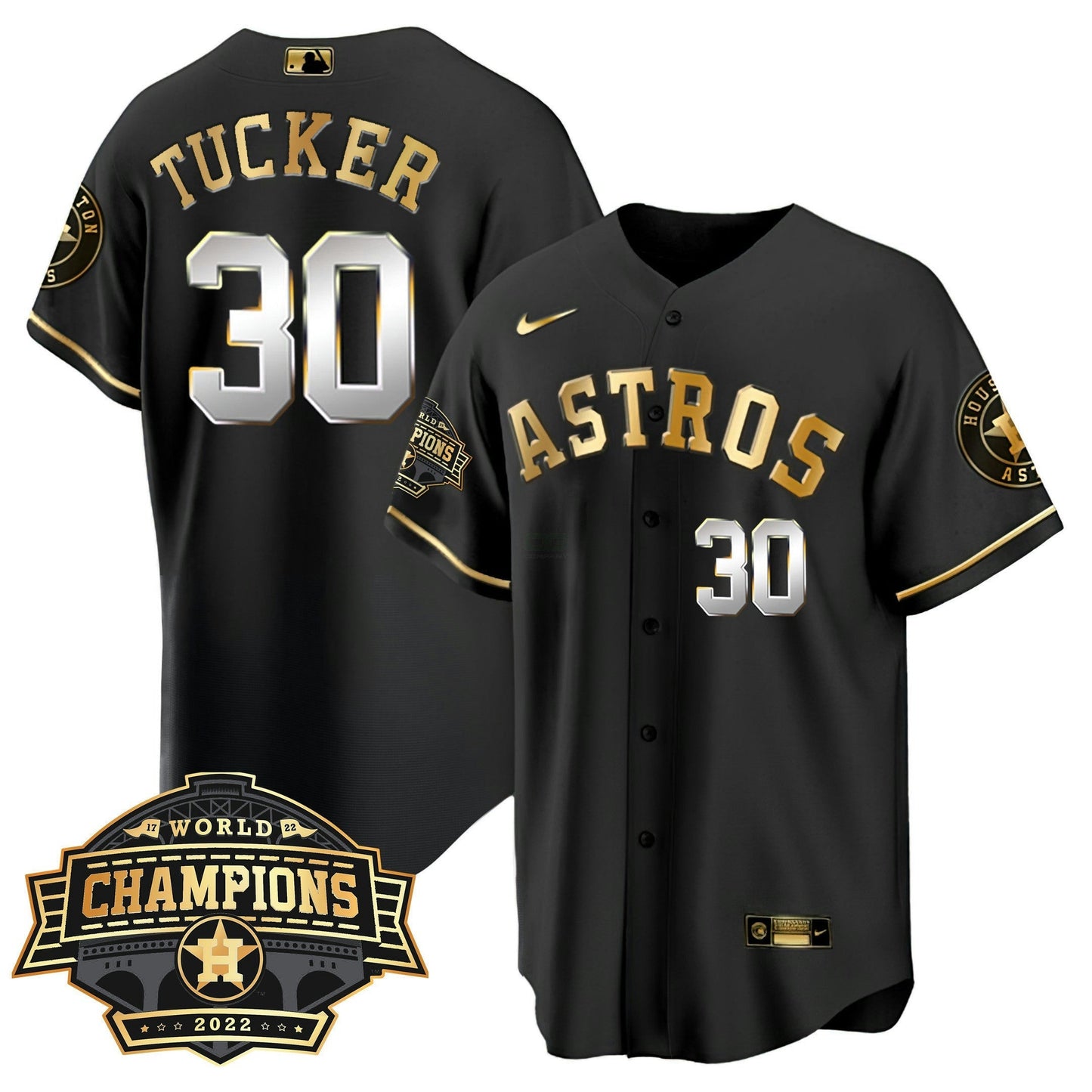 Camisa MLB Youth’s Houston 2022 World Series Champions Patch Limited Jersey