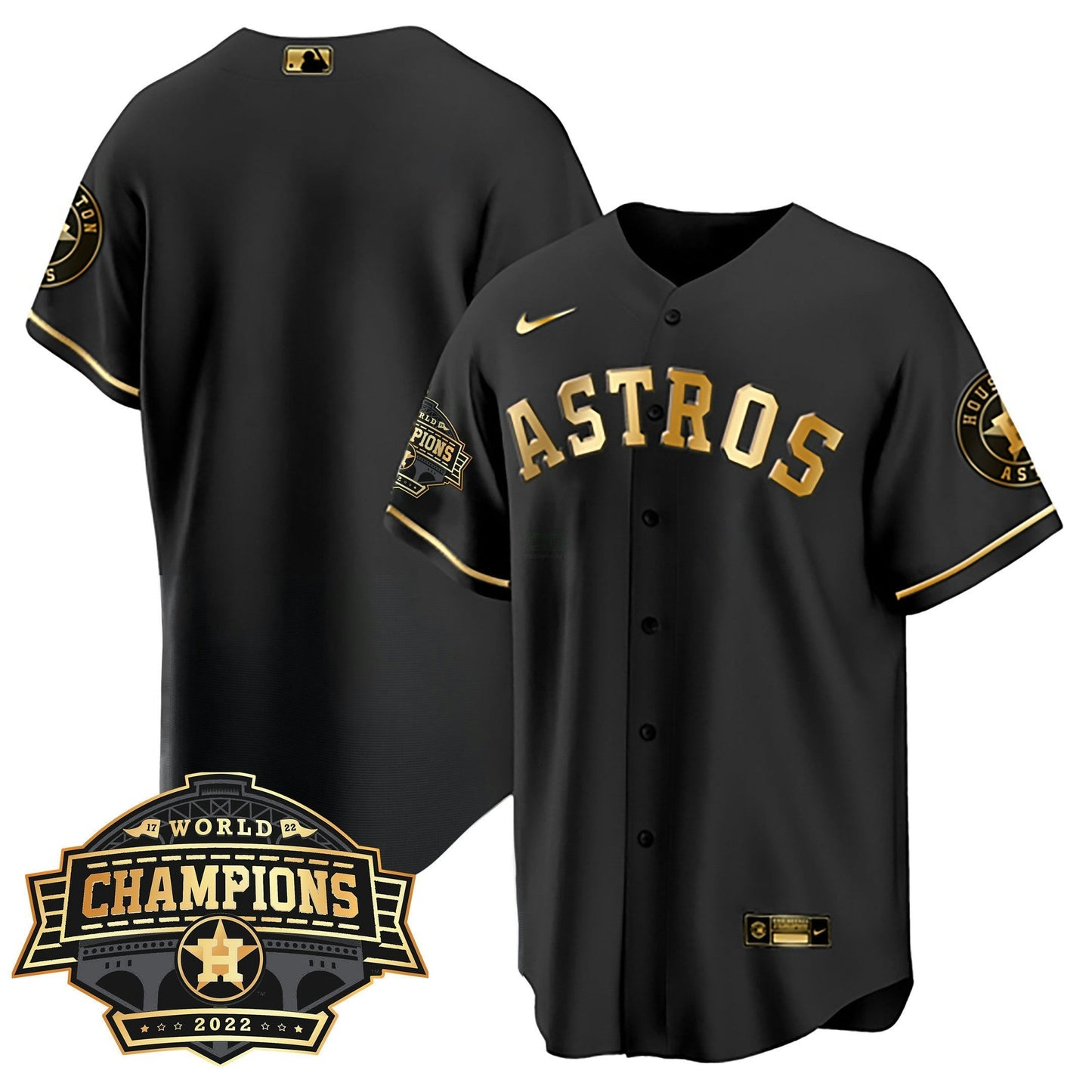 Camisa MLB Youth’s Houston 2022 World Series Champions Patch Limited Jersey