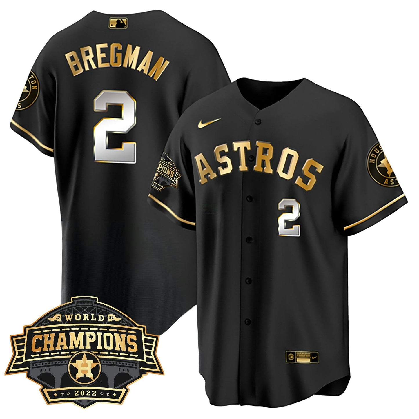 Camisa MLB Youth’s Houston 2022 World Series Champions Patch Limited Jersey