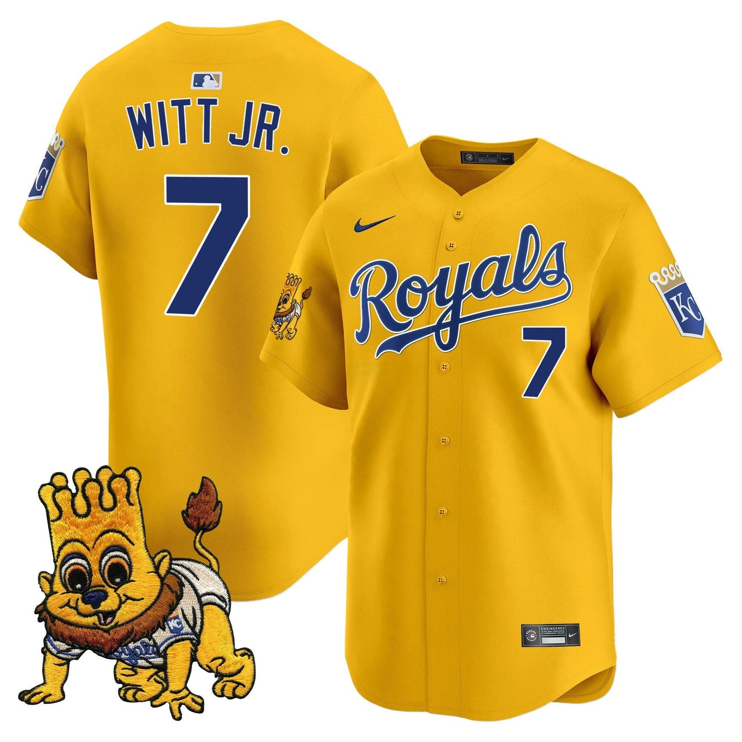 Camisa MLB Youth’s Kansas City Sluggerrr Patch Vapor Premier Limited Jersey
