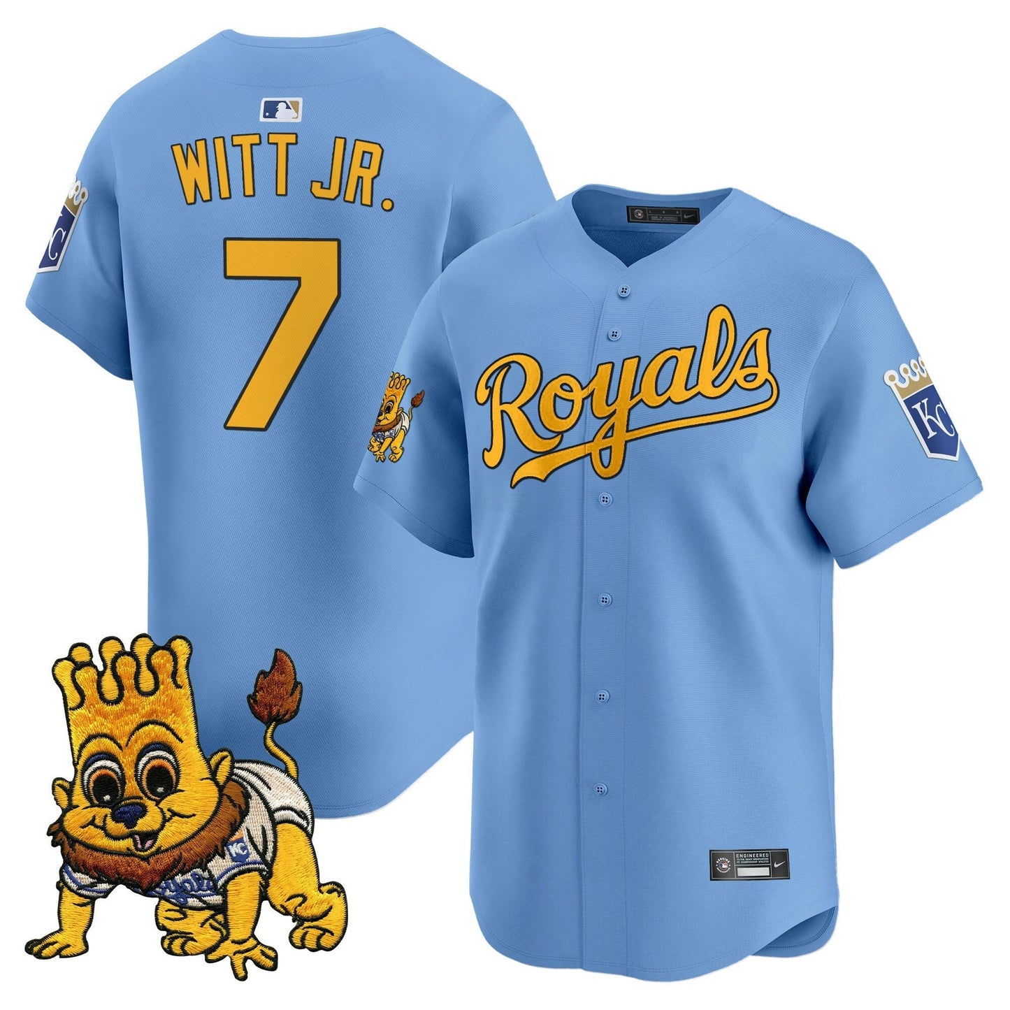 Camisa MLB Youth’s Kansas City Sluggerrr Patch Vapor Premier Limited Jersey