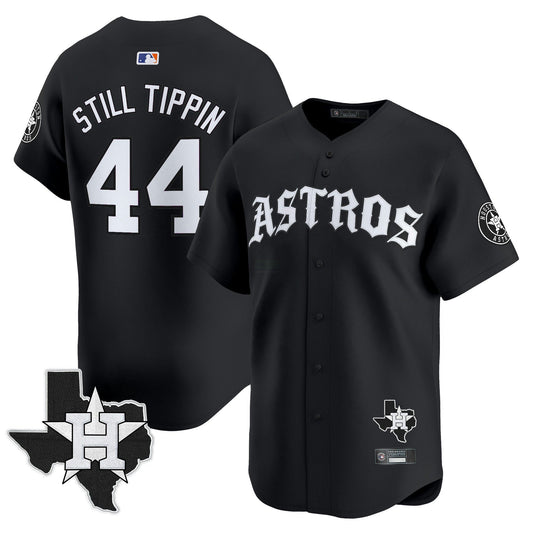 Camisa MLB Youth’s Still Tippin Houston ‘Old English Edition’ Vapor Premier Limited Jersey - Preta