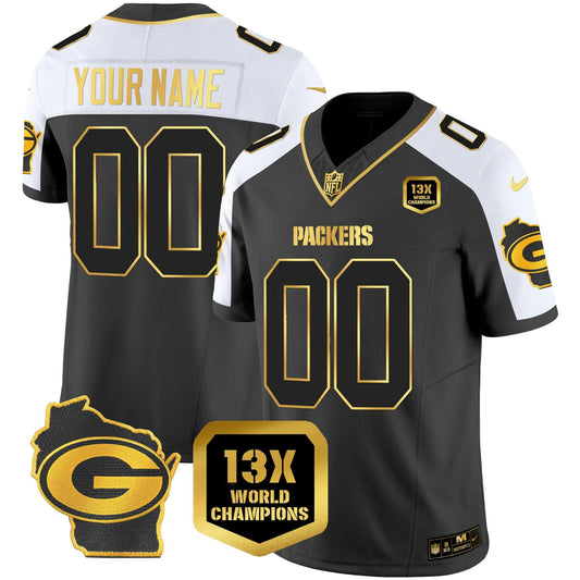 Camisa NFL 13 Time World Champions & Home Patch Dourada Vapor Jersey