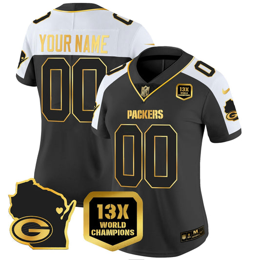 Camisa NFL 13 Time World Champions & Home Patch Dourada Vapor Jersey V2
