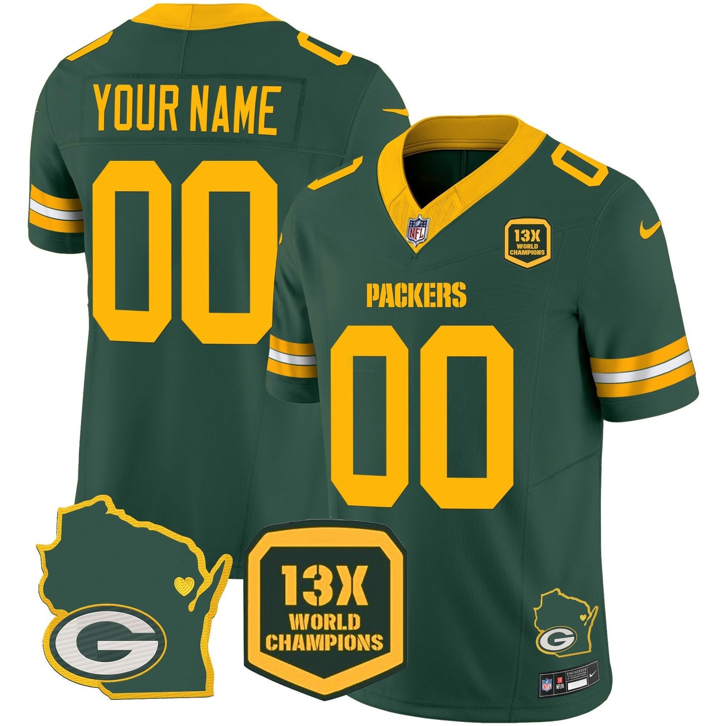 Camisa NFL 13 Time World Champions & Home Patch Vapor Jersey V2