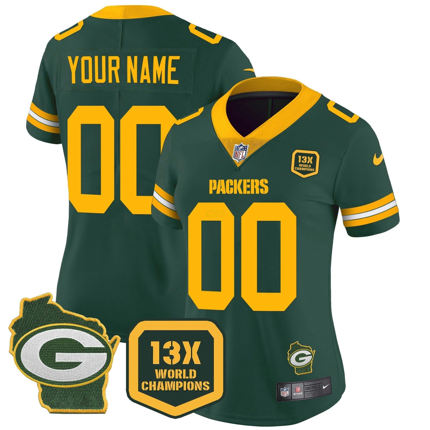 Camisa NFL 13 Time World Champions & Home Patch Vapor Jersey