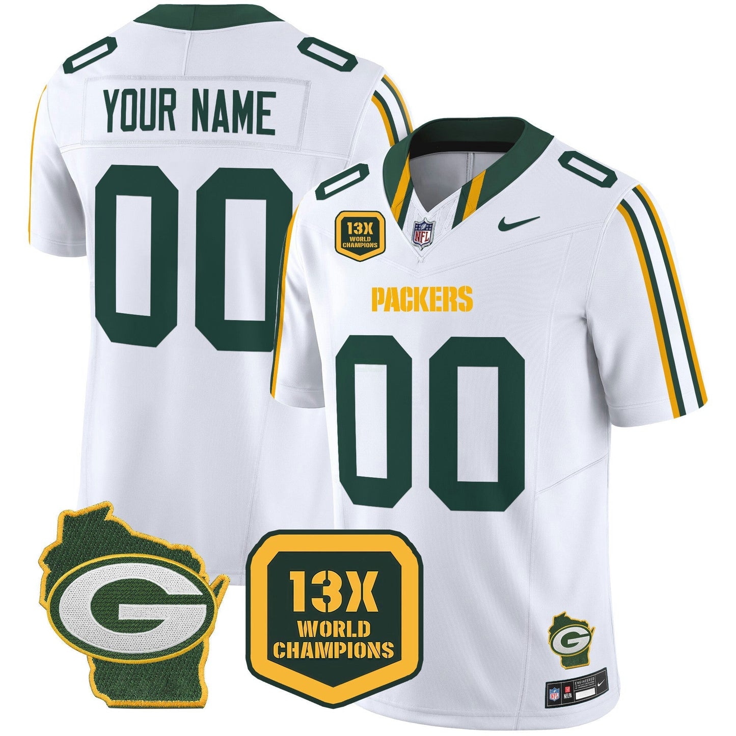Camisa NFL 13 Time World Champions & Home Patch Vapor Limited Jersey