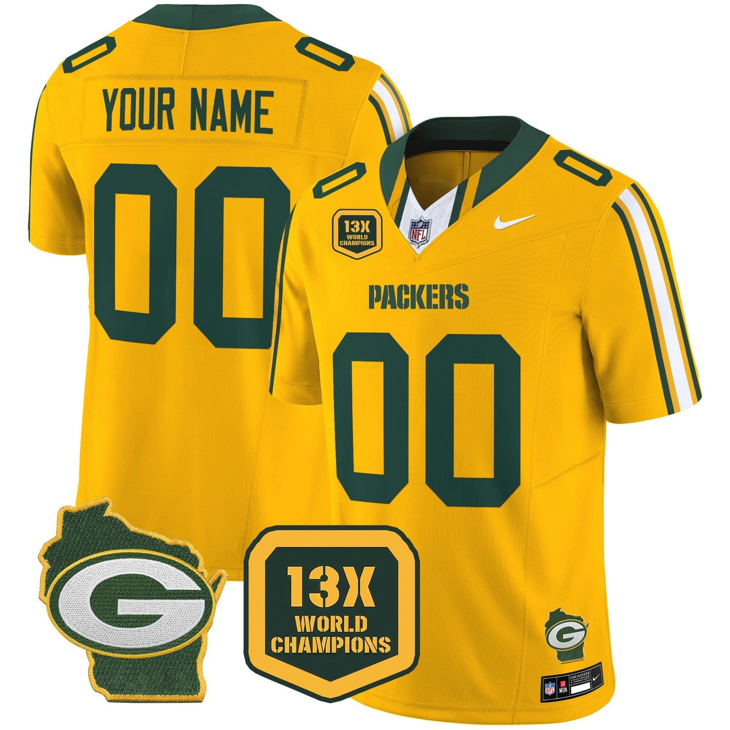 Camisa NFL 13 Time World Champions & Home Patch Vapor Limited Jersey