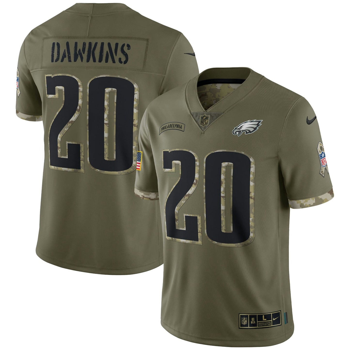 Camisa NFL Philadelphia Eagles 2022 Salute To Service Retired Player Limited – Olive