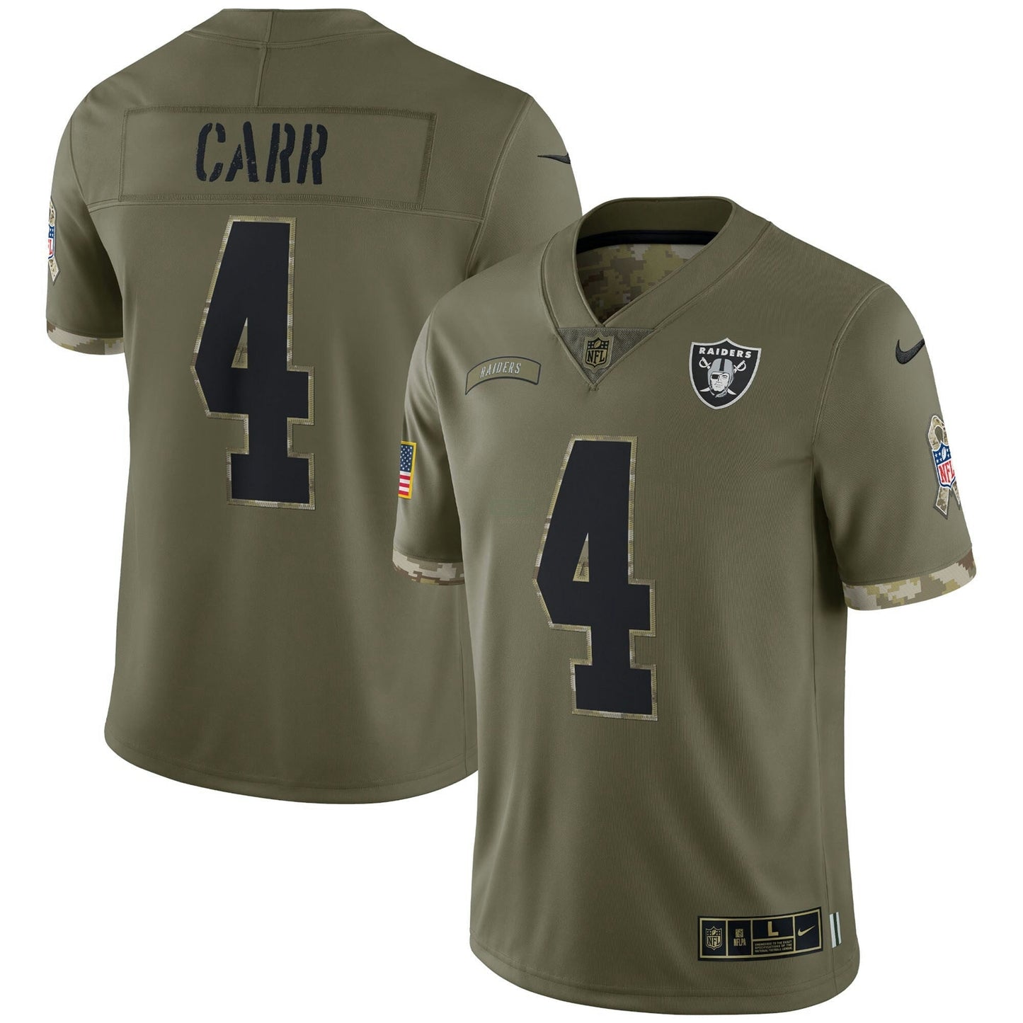Camisa NFL Las Vegas Raiders 2022 Salute To Service Retired Player Limited – Olive