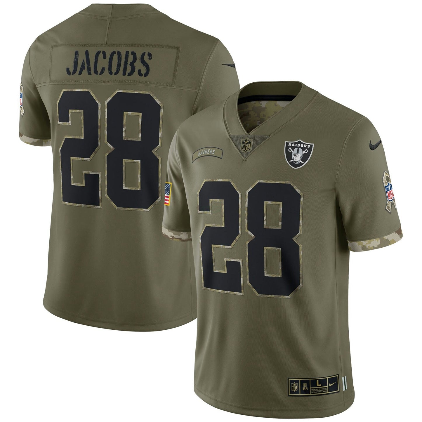 Camisa NFL Las Vegas Raiders 2022 Salute To Service Retired Player Limited – Olive