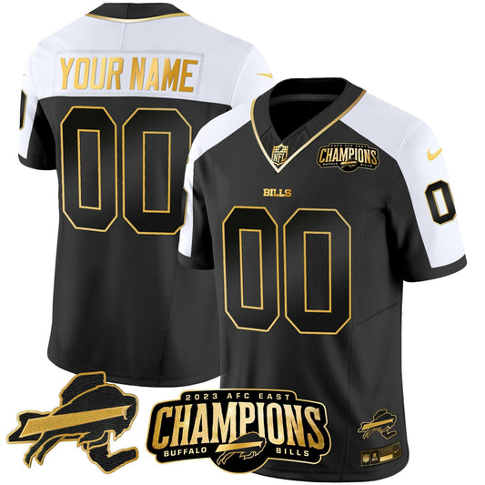 Camisa NFL 2023 AFC East Champions Patch Dourada Vapor Jersey V2
