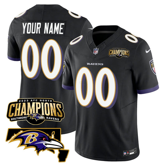 Camisa NFL 2023 AFC North Champions & Maryland Patch Vapor Jersey