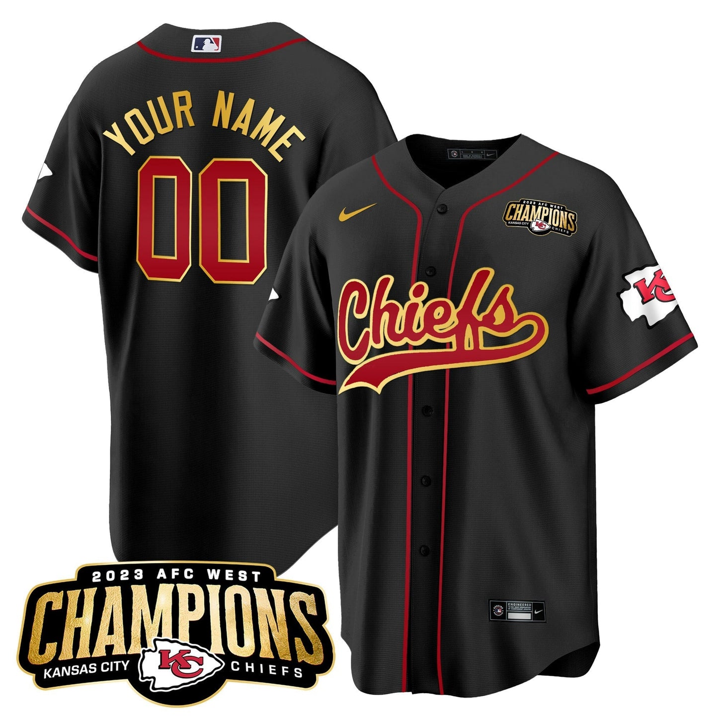 Camisa NFL 2023 AFC West Champions Patch Jersey