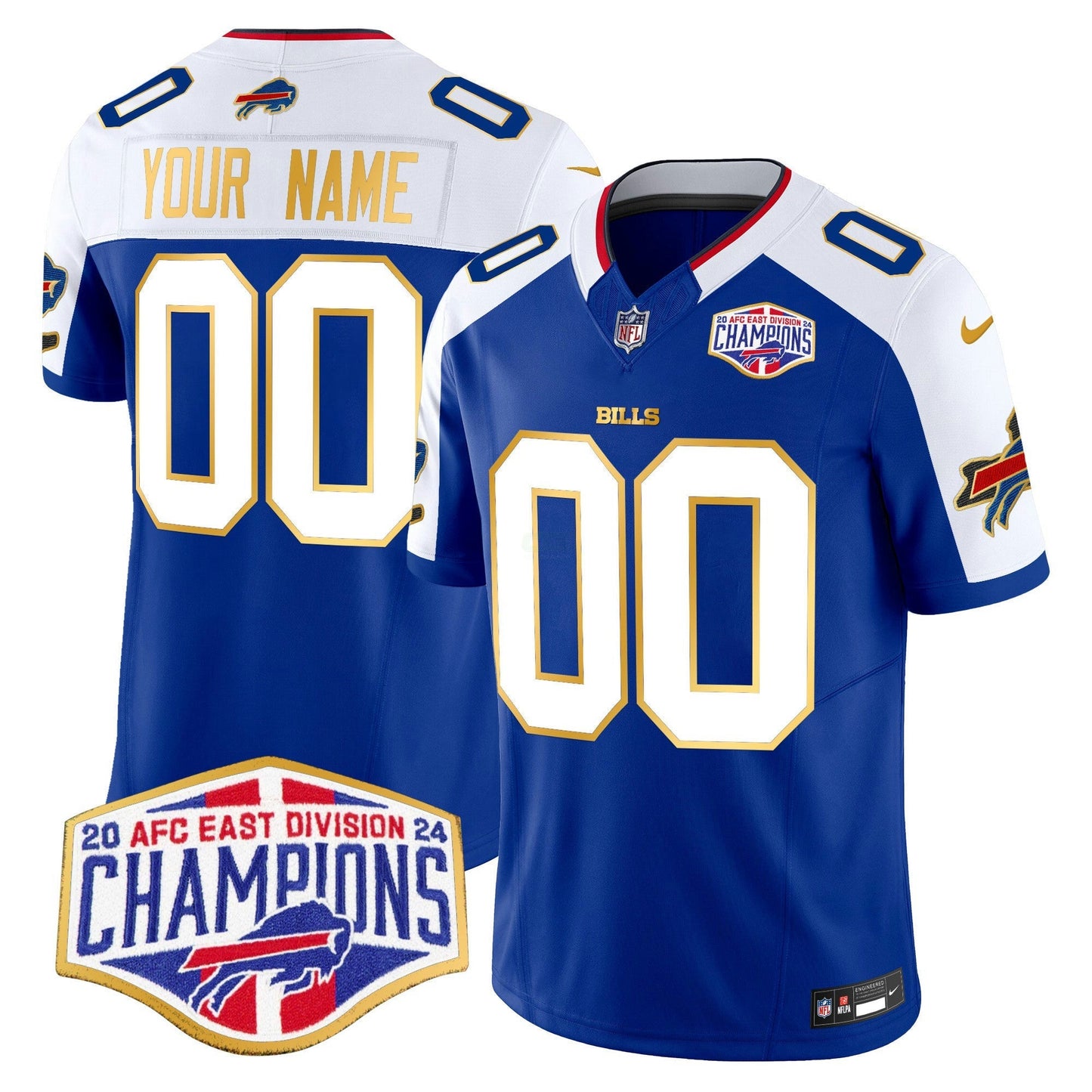 Camisa NFL 2024 AFC East Division Champions Dourada Trim Vapor Limited Jersey
