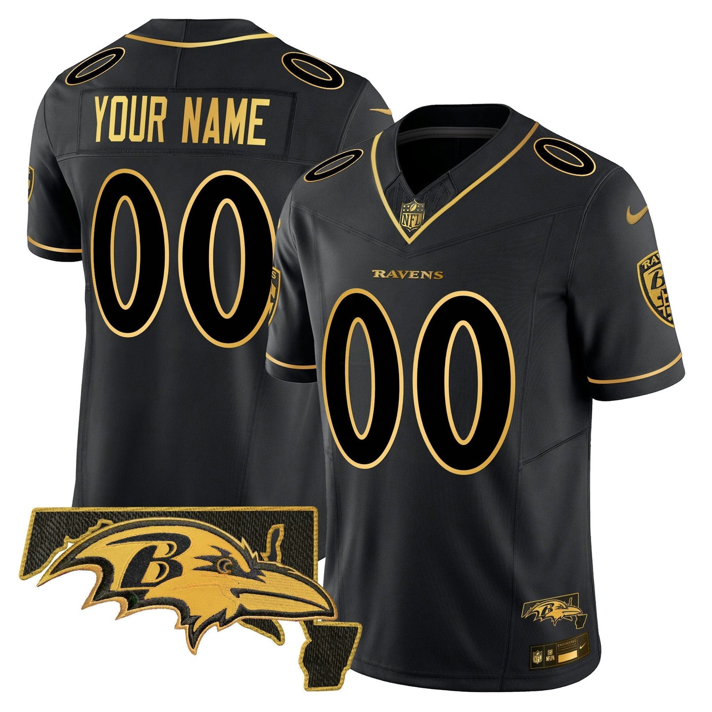 Camisa NFL Baltimore Ravens 2024 Dourada Vapor Limited Jersey