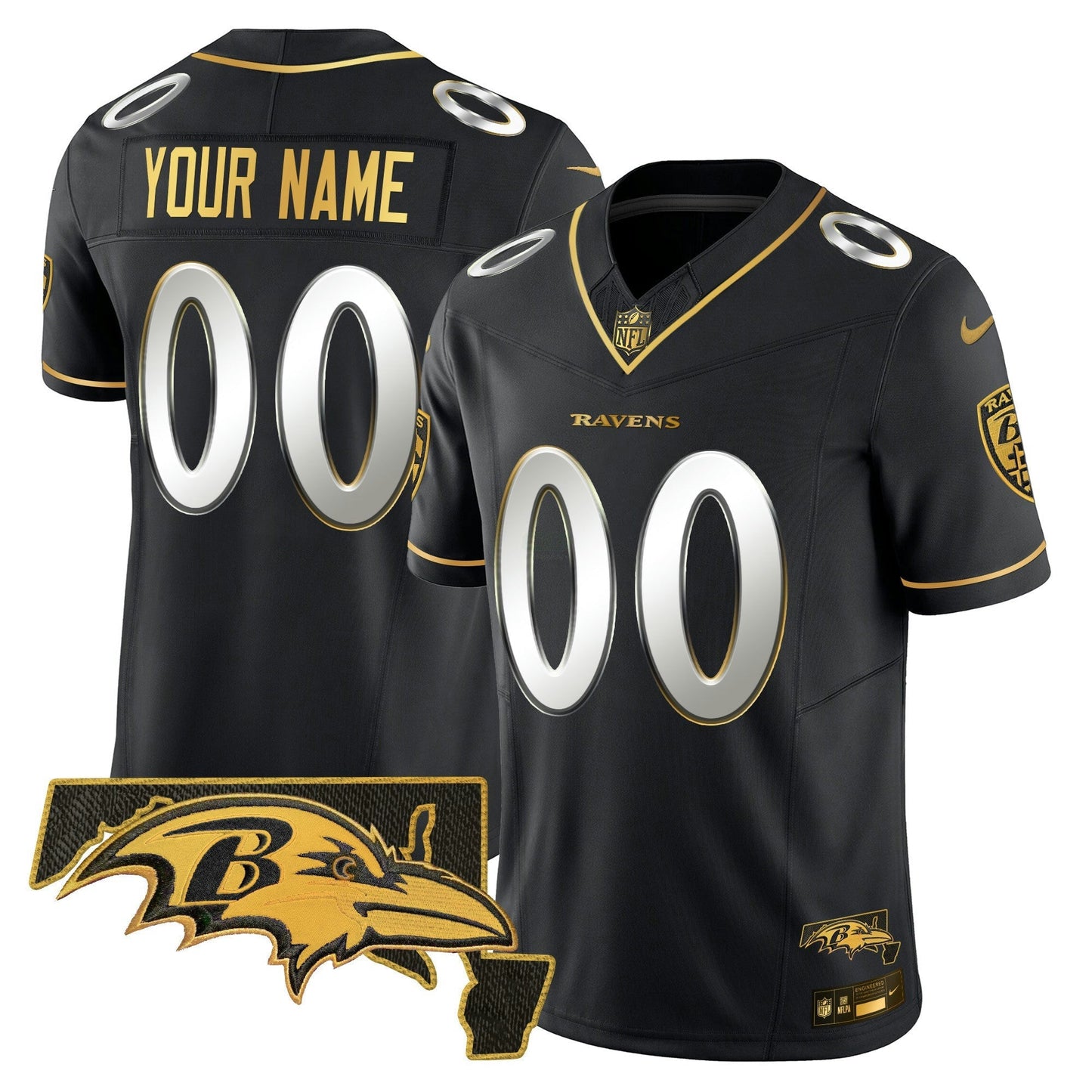 Camisa NFL Baltimore Ravens 2024 Dourada Vapor Limited Jersey