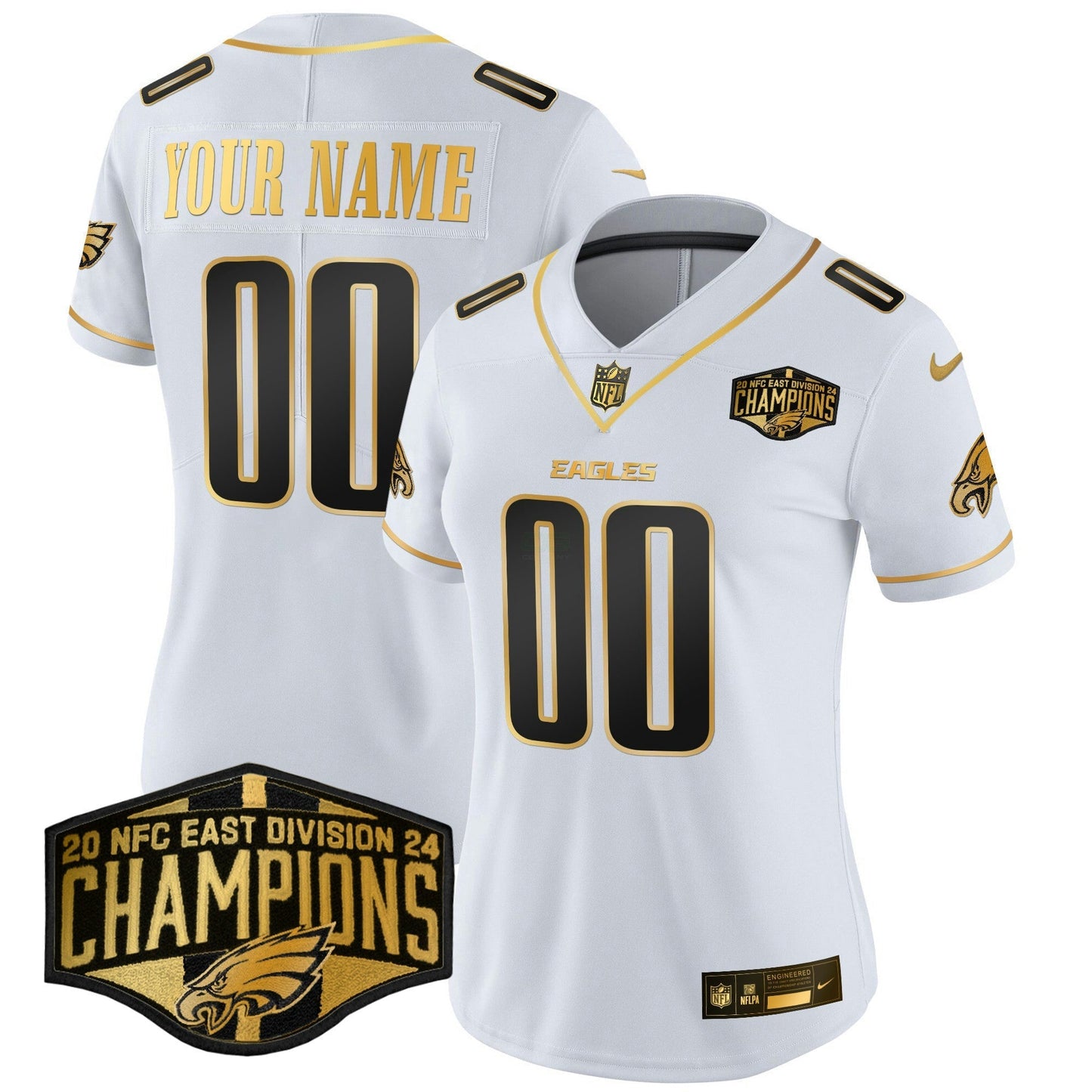 Camisa NFL 2024 NFC East Division Champions Dourada Vapor Limited Jersey