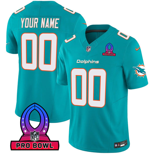 Camisa NFL Miami Dolphins 2024 Pro Bowl Patch Vapor Jersey - Personalizada