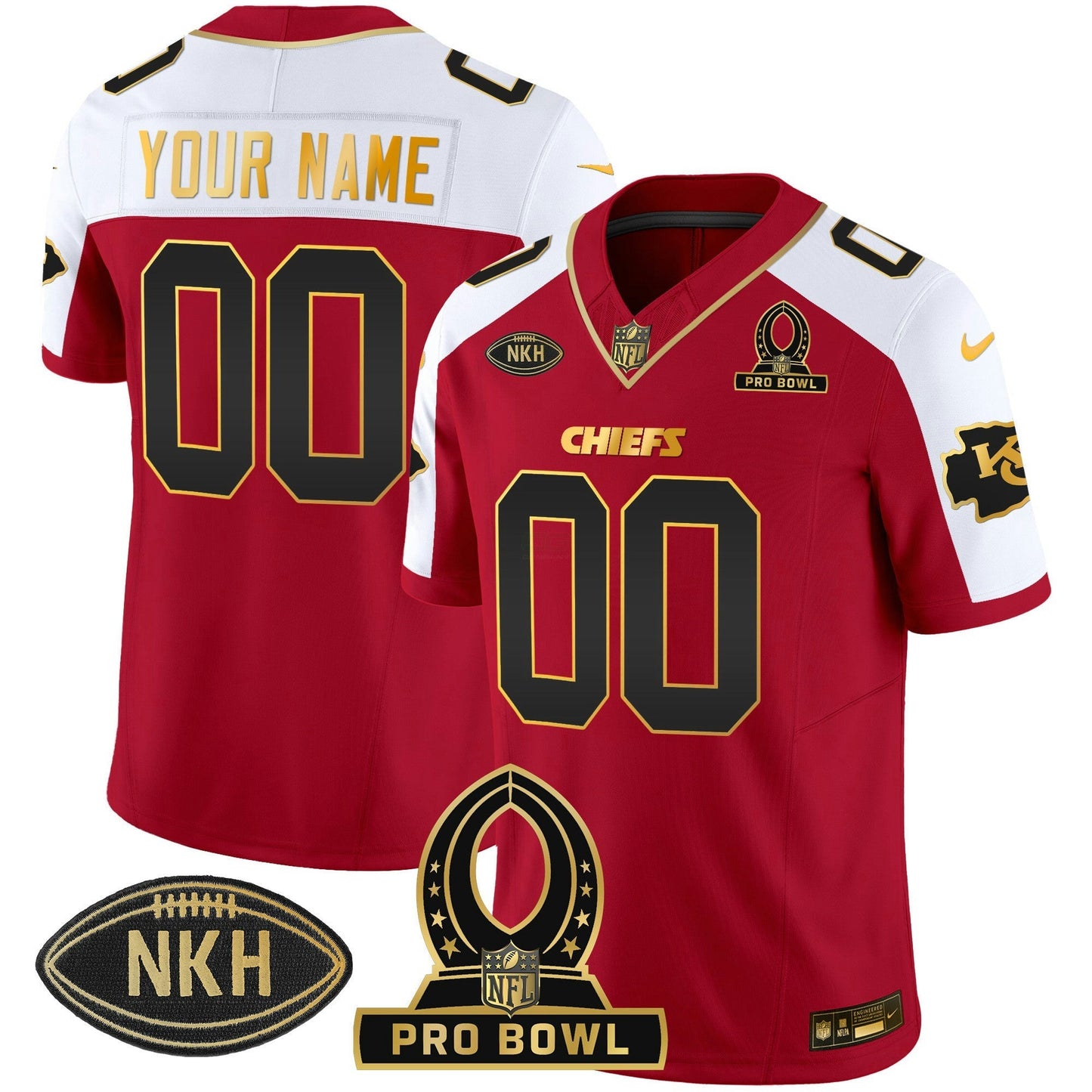 Camisa NFL Kansas City Chiefs 2024 Pro Bowl Patch Vapor Jersey